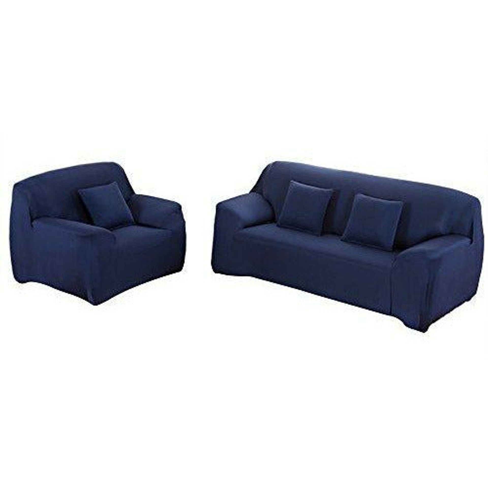 Stretch Sofa Cover 4 Seater Slipcover Elastic Fabric Protector for Couch or Settee - Blue 4 Seater