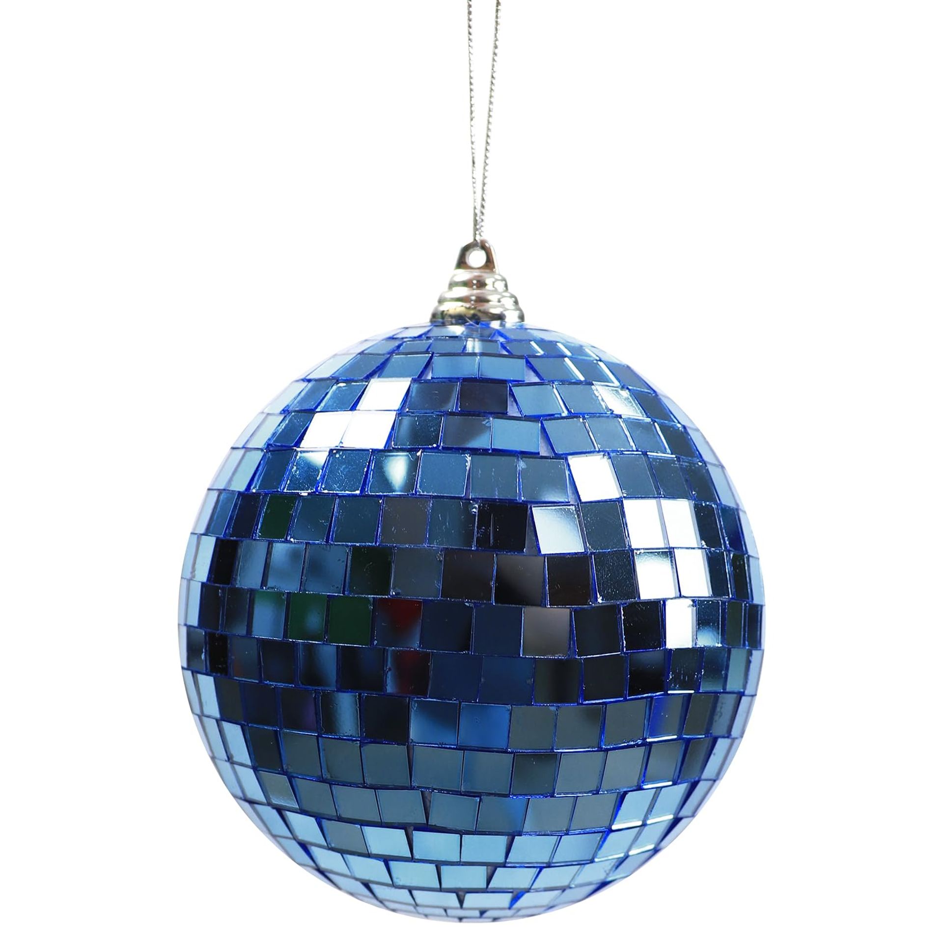 6" Blue Mirror Disco Ball - Party & Dance Decoration with Hanging Strap
