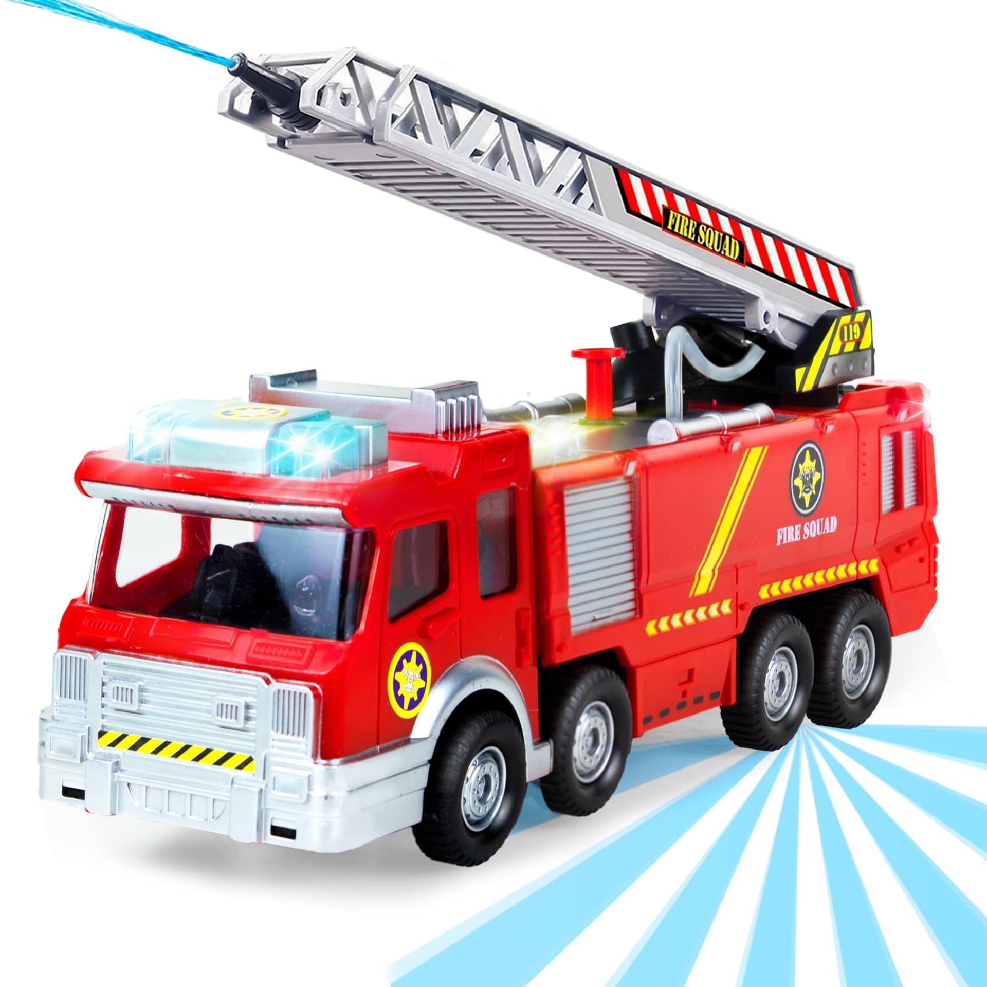 Interactive Fire Engine Toy for Kids Aged 3-9 with Lights, Sounds & Extending Ladder - Educational Fun