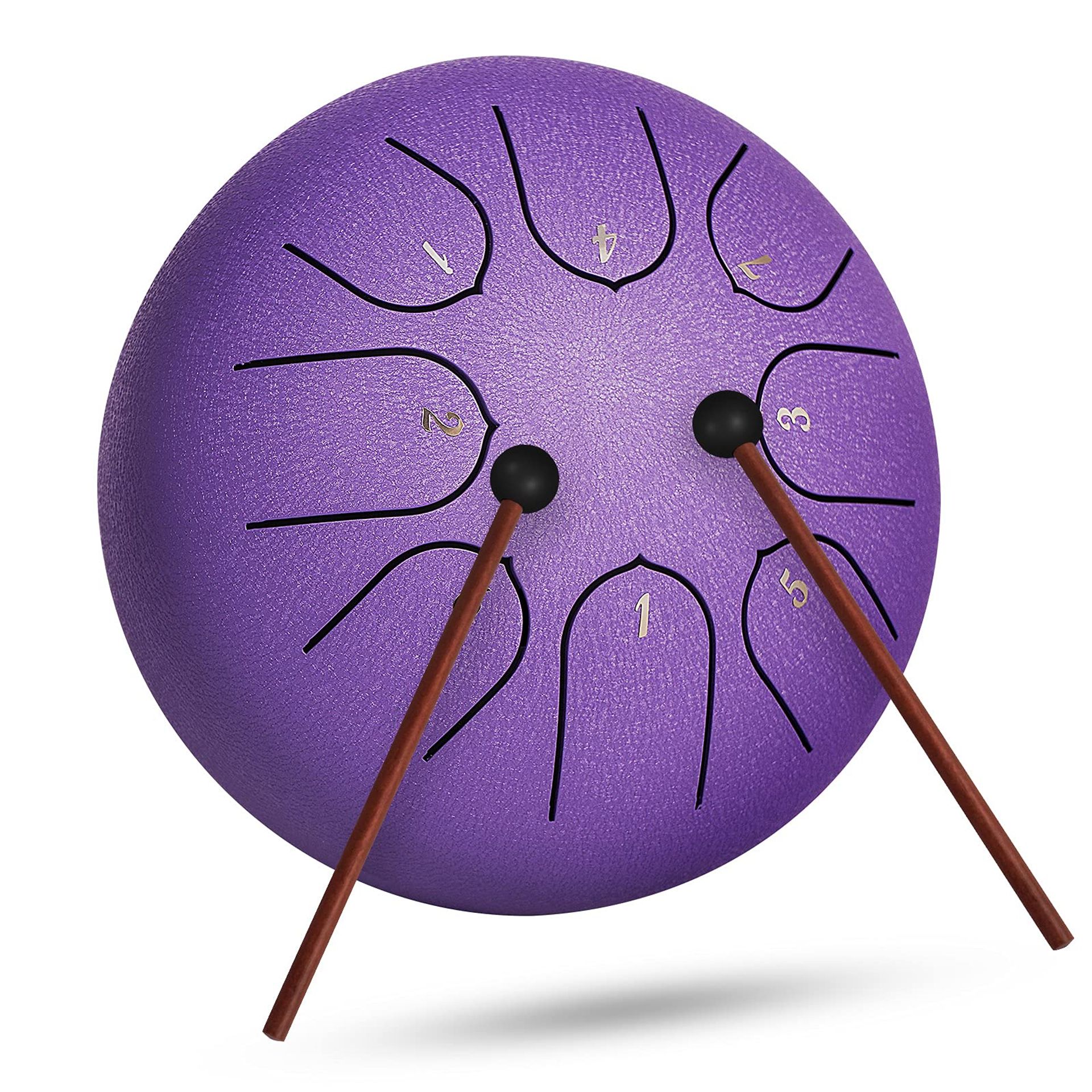 Steel Tongue Drum 6 Inch 8 Notes C Key with Mallets & Music Book – Relaxation & Musical Education