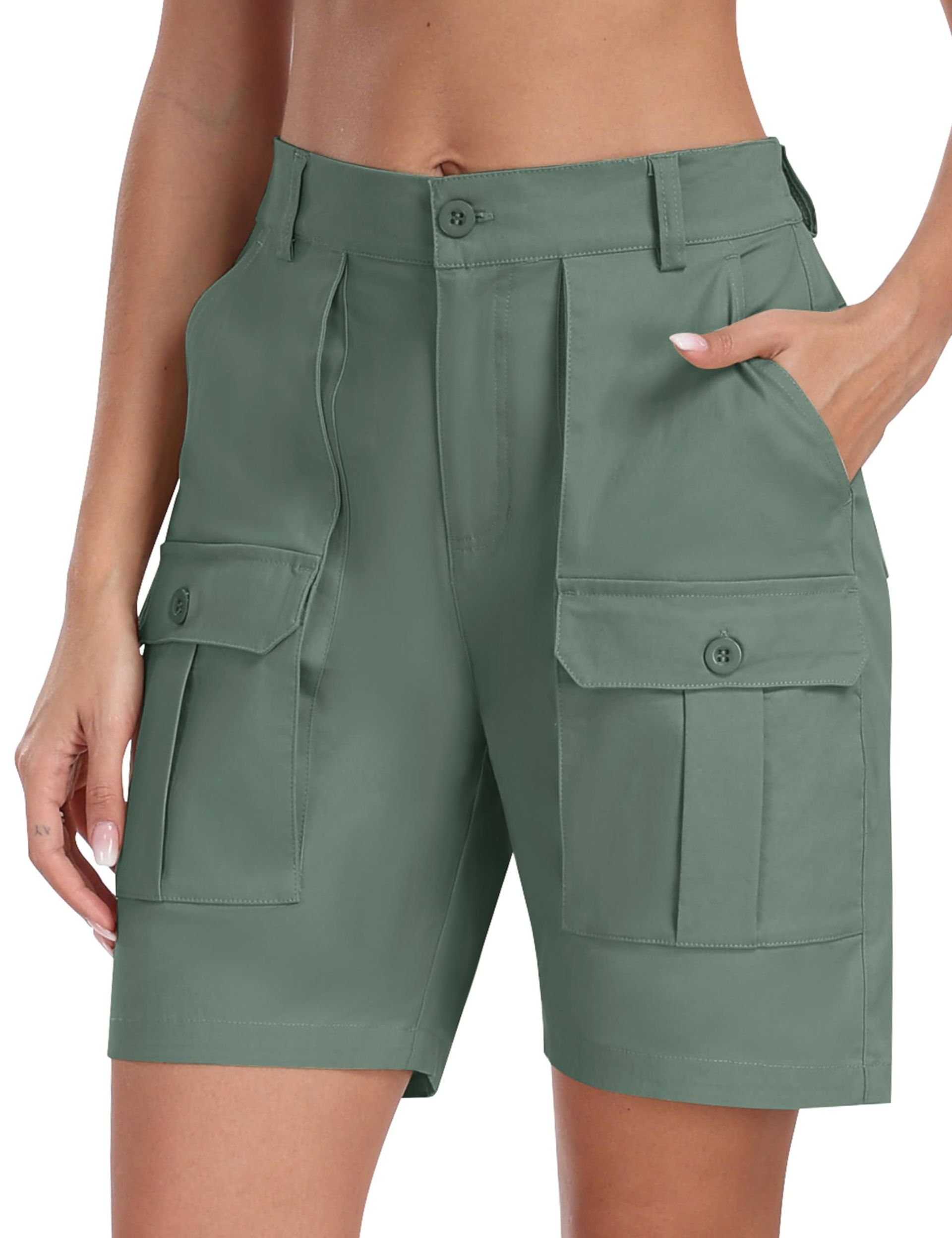 MoFiz Womens Golf Walking Shorts Ladies Cargo Shorts Lightweight