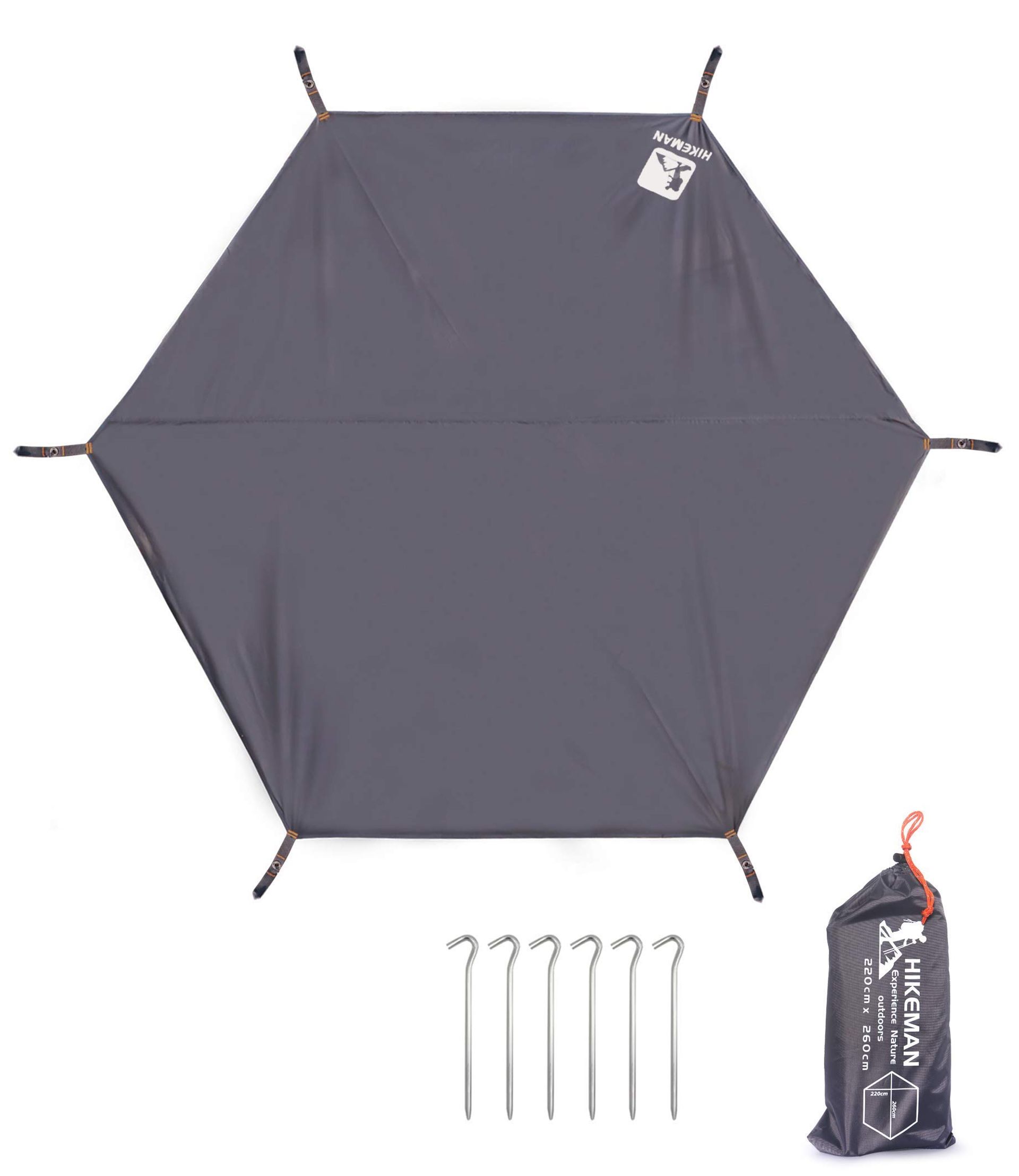 Camping Tarp Tent Footprint Multi-Purpose Waterproof Groundsheet for Outdoor Use - Grey L