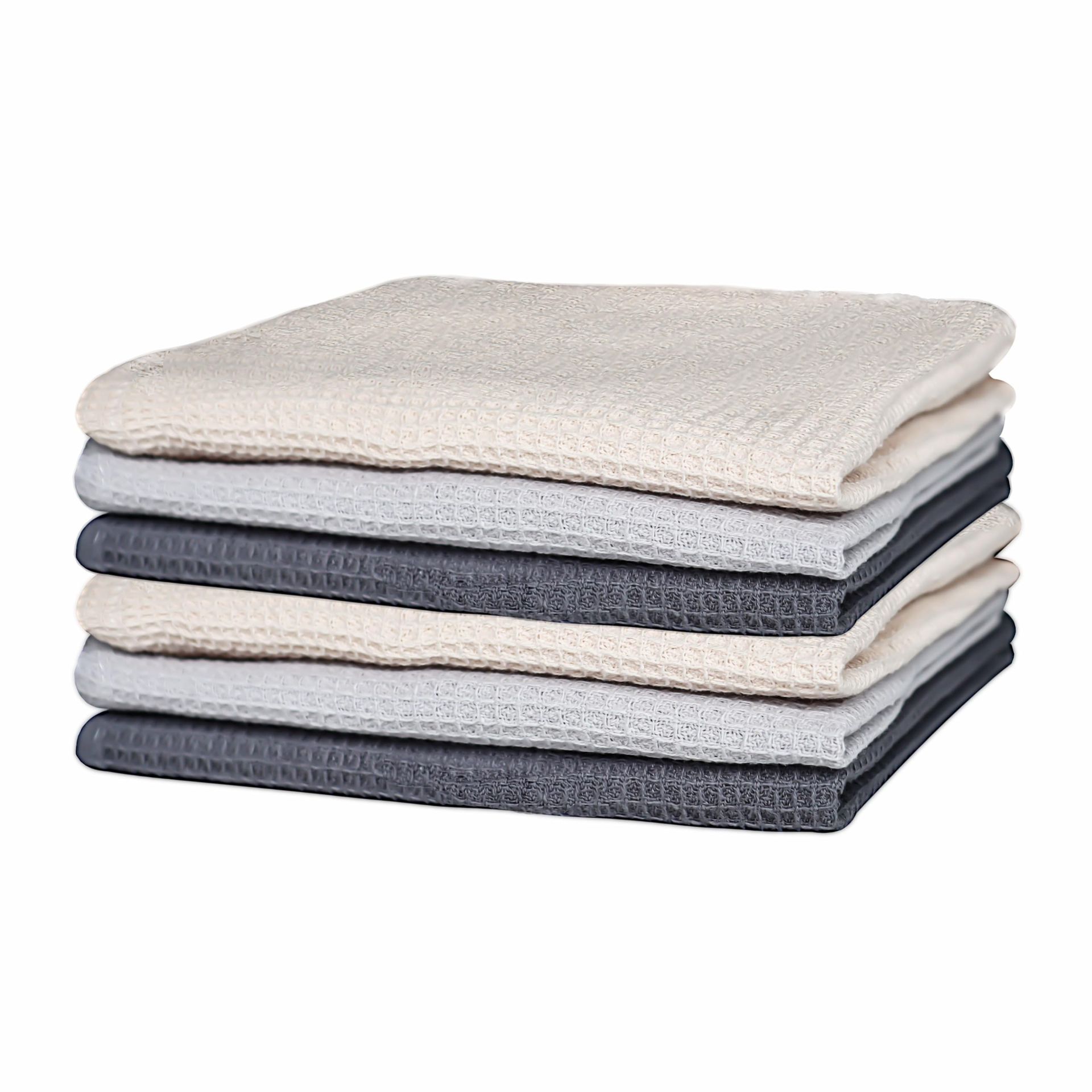 JINYUDOME Super Absorbent Microfiber Tea Towels - Lint-Free, Quick-Dry Pack of 6