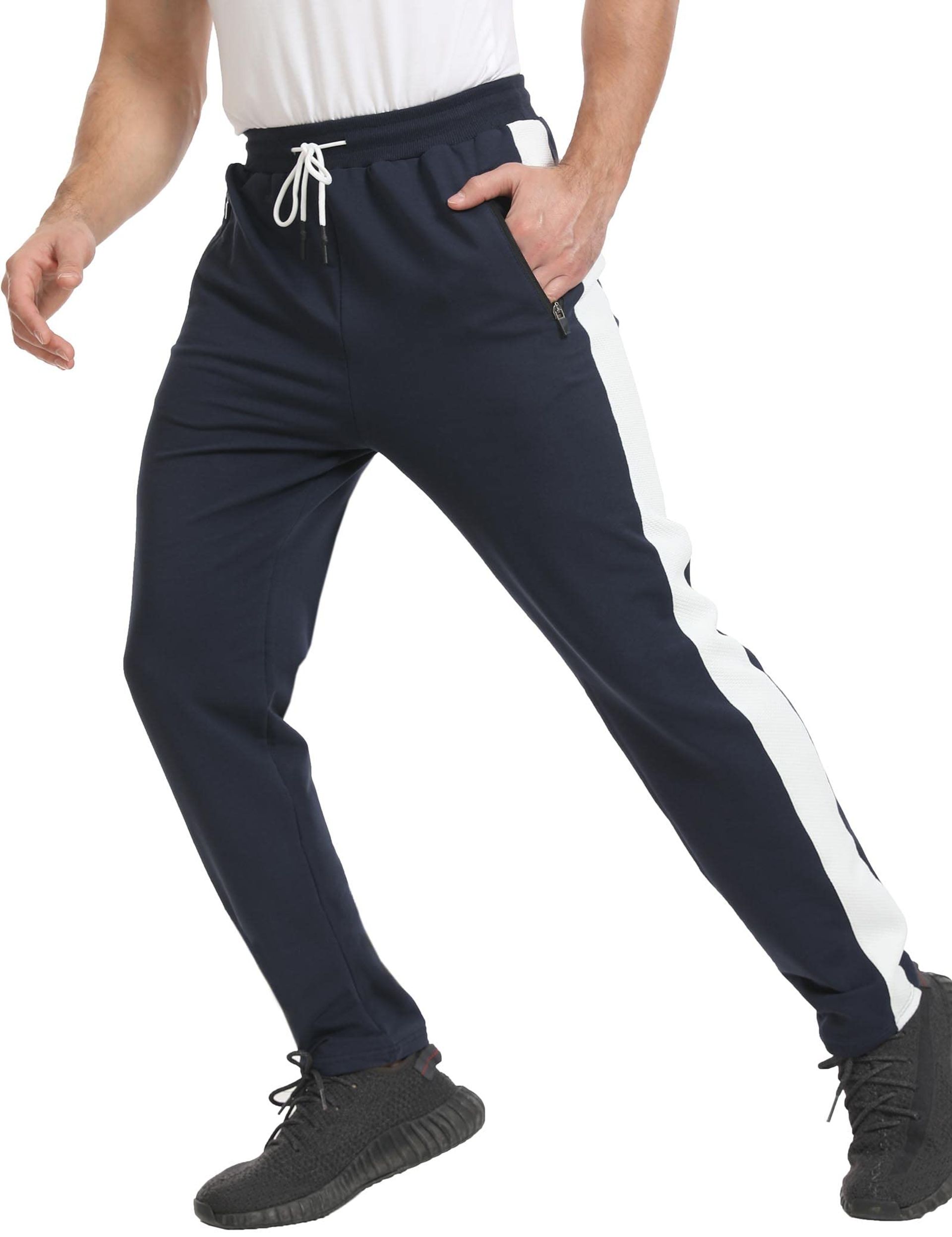 JustSun Joggingbroek voor heren, katoen, warm gevoerde thermische fleece broek, winter, outdoor, sportbroek, vrijetijdsbroek met zakken met ritssluiting, grijs, XXL