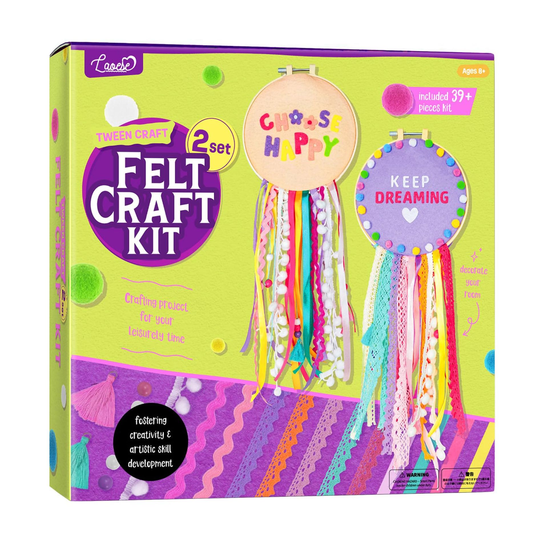 Dream Catcher Kids Craft Kit - 2 Set DIY Wall Hanging Art - Gift for Girls Ages 6-12