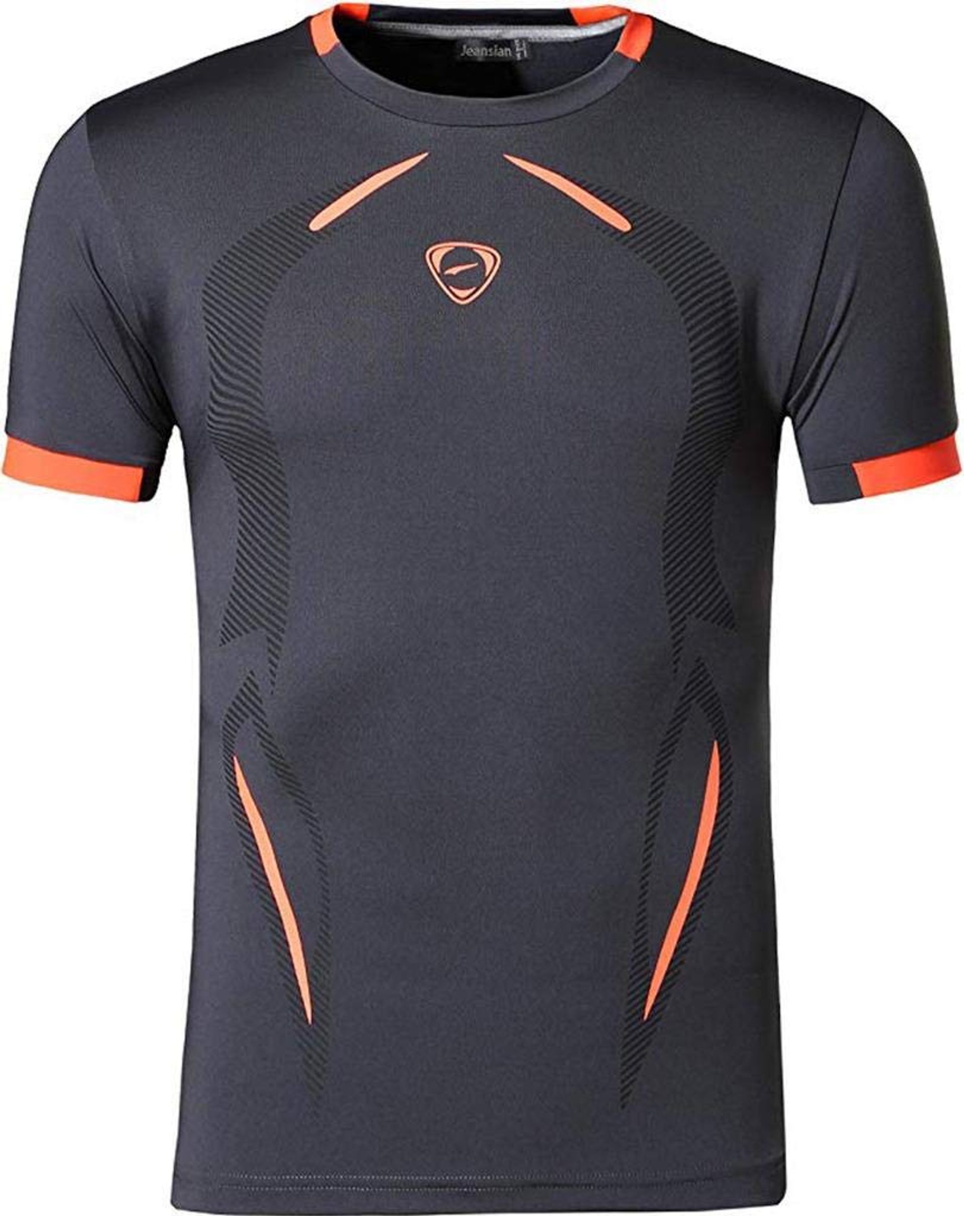 Men's Sports T-Shirt Quick Dry Breathable Lightweight Short Sleeve Top - Grey XL