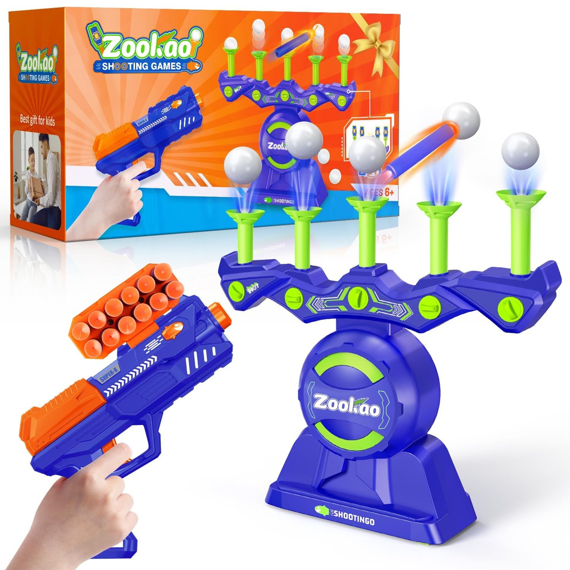 Hover Shooting Target Game Toy Set for Kids with Auto Reset and Foam Darts - Blue Standard