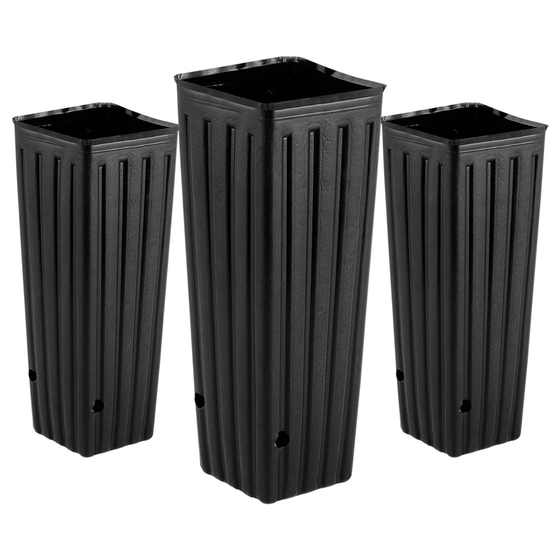 50PCS Tall Nursery Plant Pots with Drainage Holes - Reusable Black Deep Tree Planter Bags for Healthy Root Growth