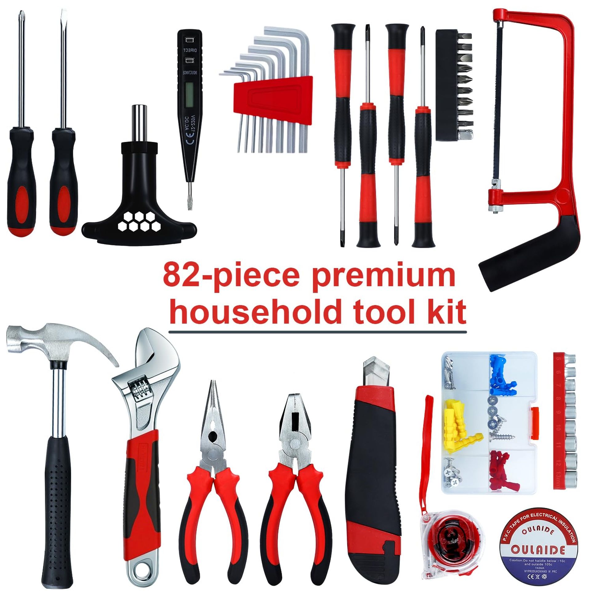 thumbnail image 2 of ToughHub 100-Piece Home Repair Tools Kit – DIY General Household Hand Tool Set With Black & Yellow Case 2 of 4