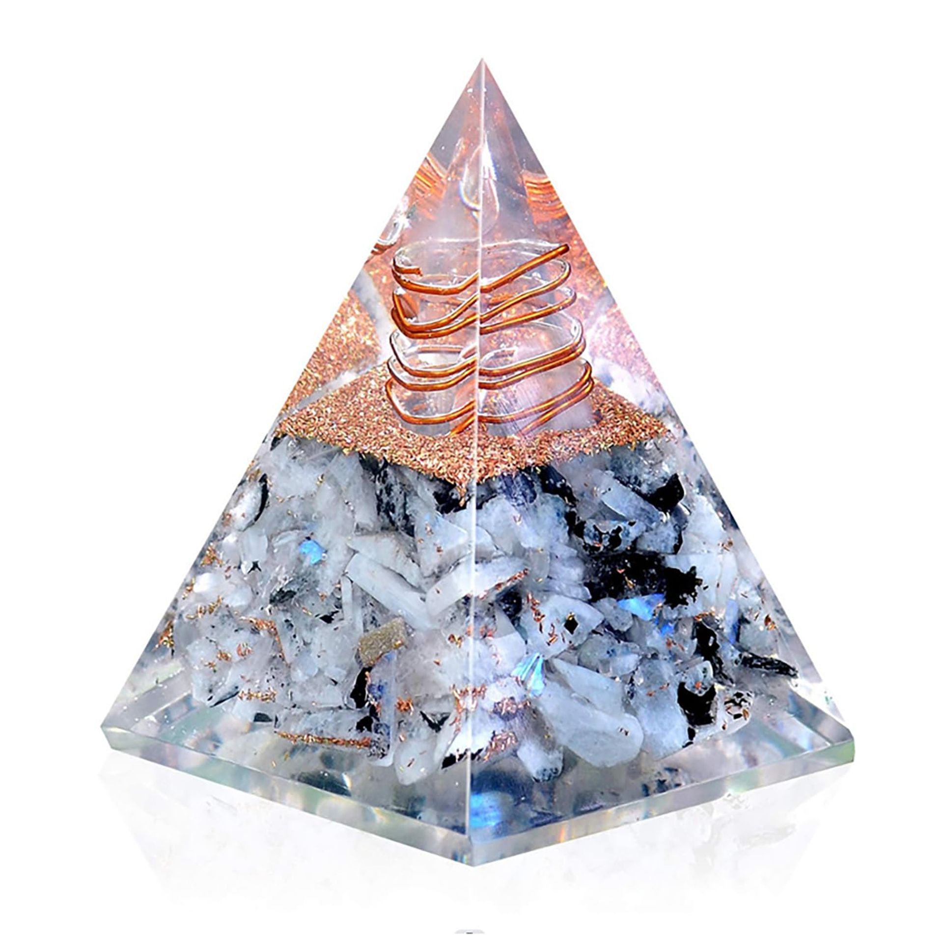 Crystals Crystal Pyramid Gifts Healing Meditations Spiritual Chakra Moonstone Reiki Women Gift Presents for Her Accessories Beginners Feng Shui Ornaments Birthday Unique Friends Anniversary Green