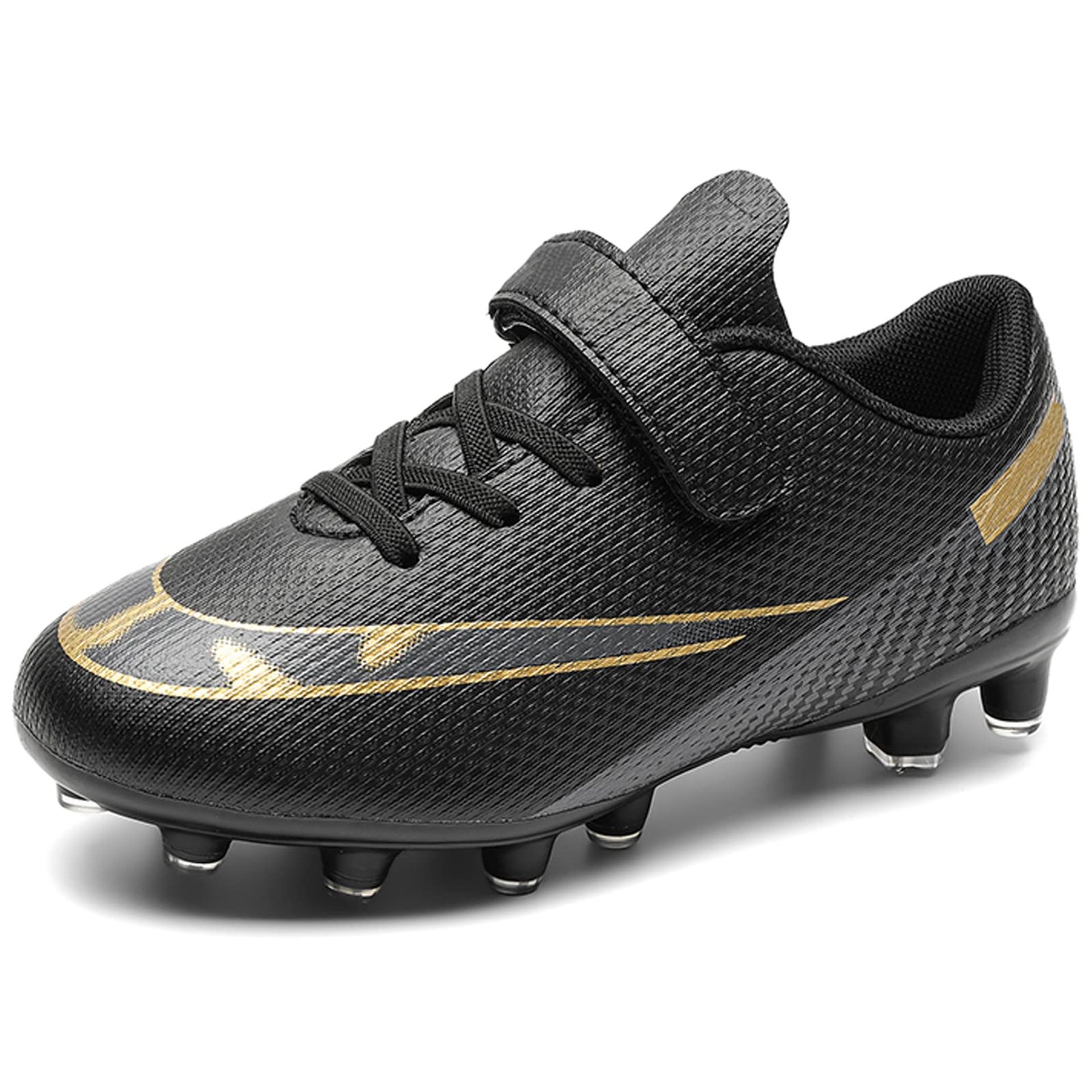 Boys' Astro Turf Football Boots for Kids & Teens, Outdoor Low-Top Soccer Trainers - Black Size 4 UK