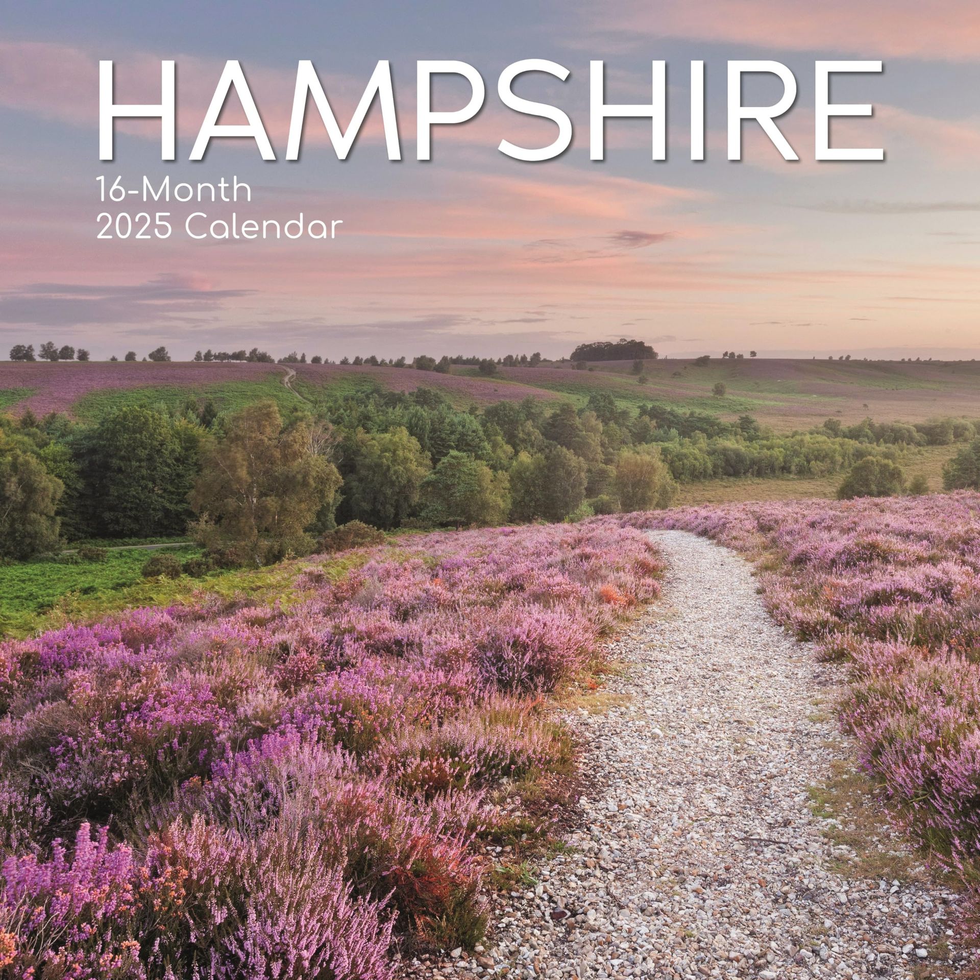 2025 Scenic Britain Wall Calendar - 16-Month, Hampshire Views, 180 Reminder Stickers, 30x30cm