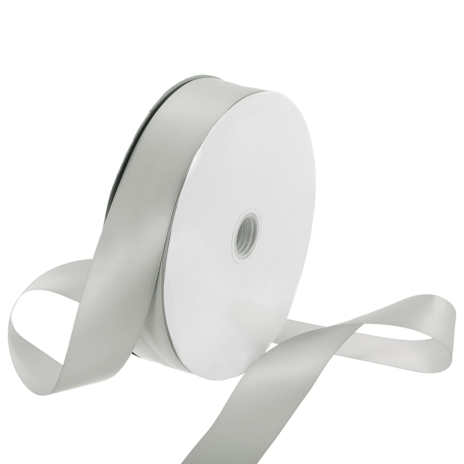 Rebower 38mm Satin Ribbon 91m Thick Double Face Grosgrain Silk Ribbon, [for Gift Wrapping, Hair Bows, Wedding, Cake, Flower] - 100 Yard/300ft/ Dark Grey