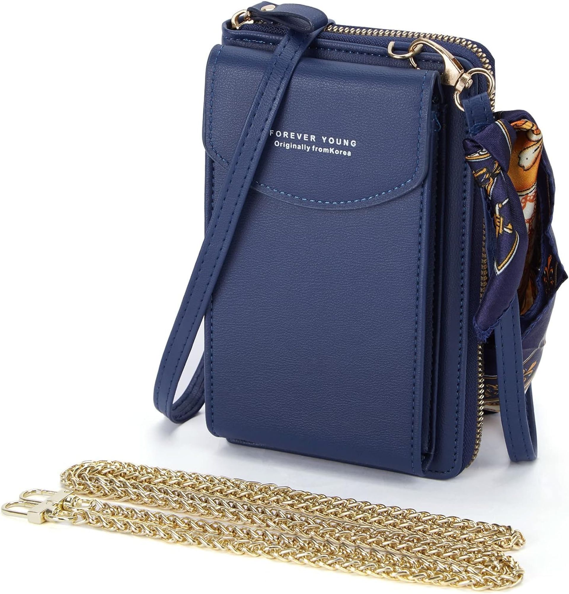 Women's Crossbody Phone Bag - Vegan Leather, Multi-Function with Card Slots & Key Holder - Ideal for Everyday & Evening