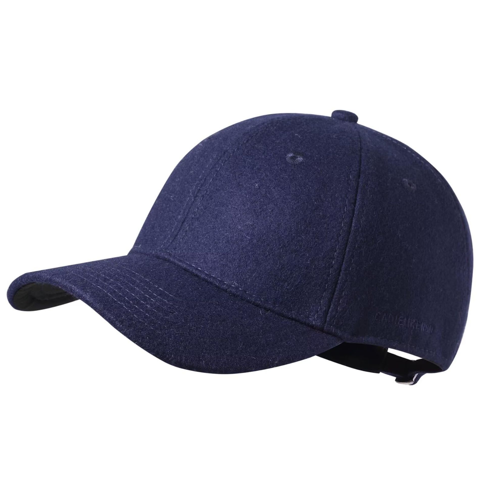 Winter Baseball Cap Wool Dad Hat Warm Trucker Style Thick Unstructured - Navy M