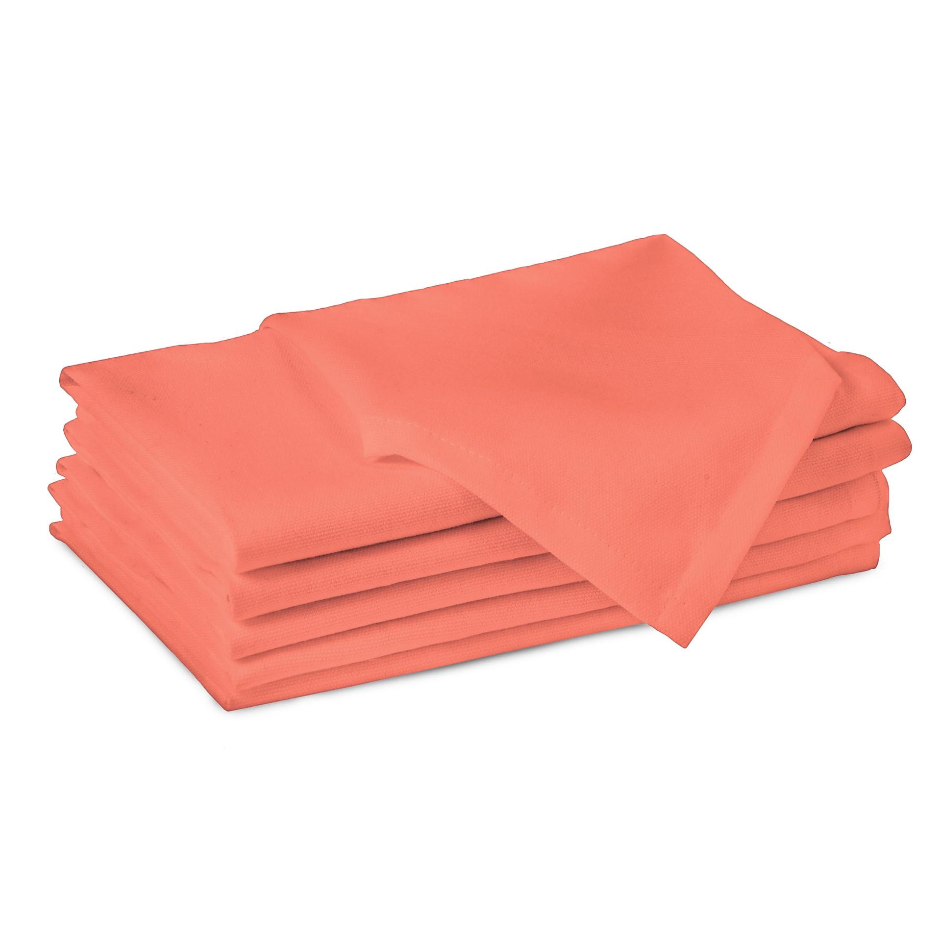 Cloth Napkins Set of 6 100% Cotton Washable Reusable for Table Décor - Coral 43x43 cm