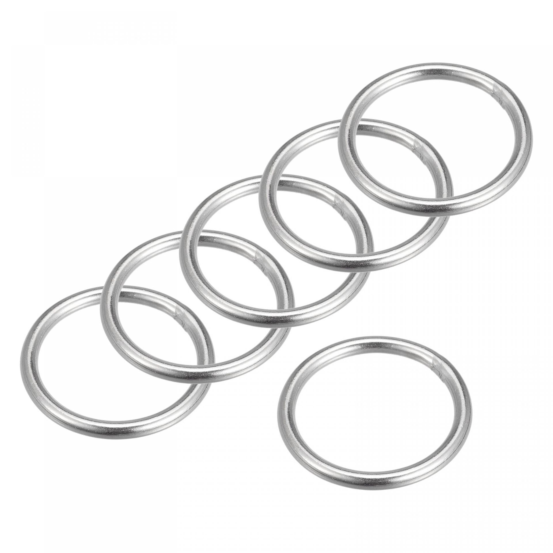 sourcing map 316 Stainless Steel Round Ring Welded O-Rings 30mm(1.18") ID 5mm Thick 6pcs