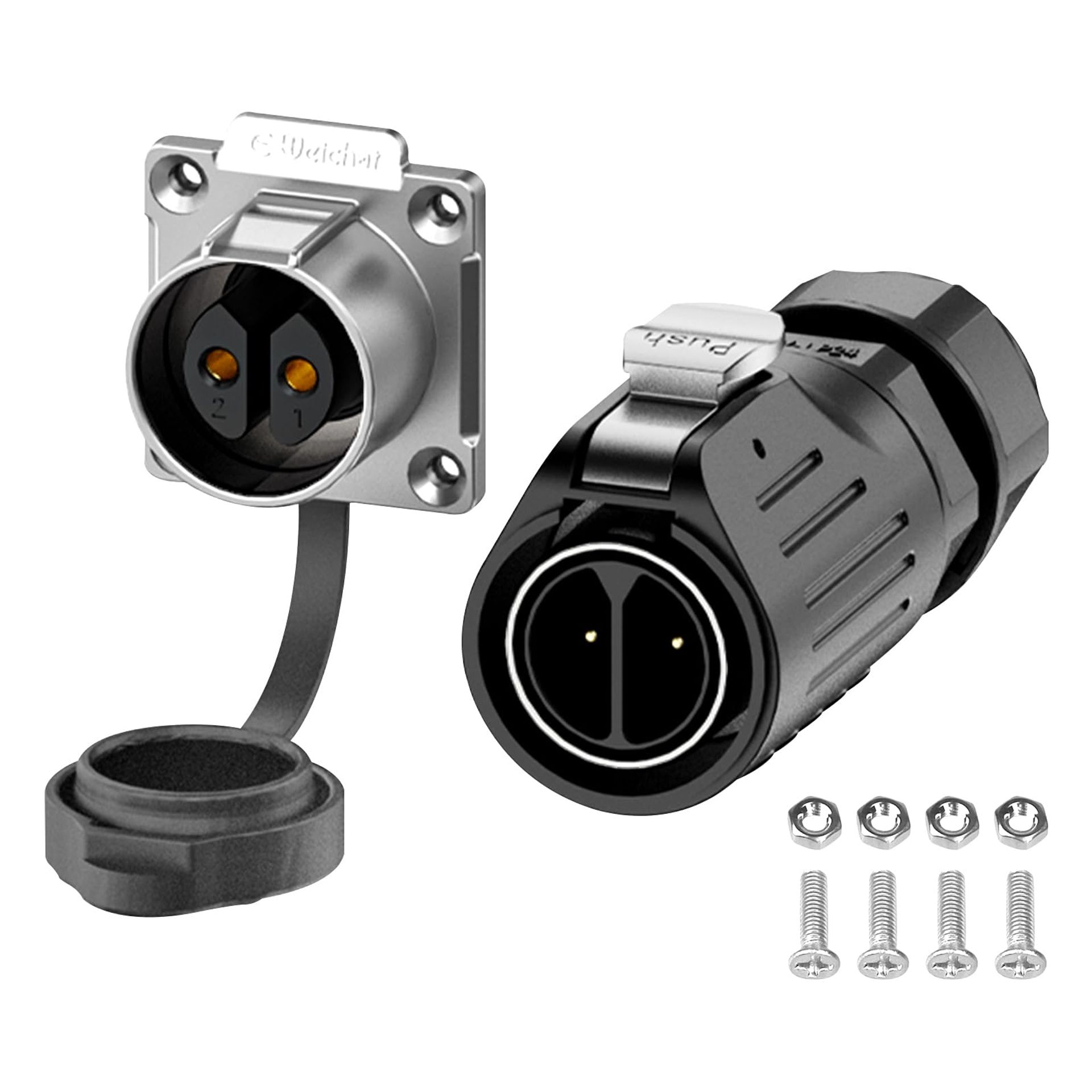 Industrial Waterproof Connector IP68 Quick Plug Circular Aviation Connector Fast Release Electrical Connector M24 10-Pin - Flange Socket Metal