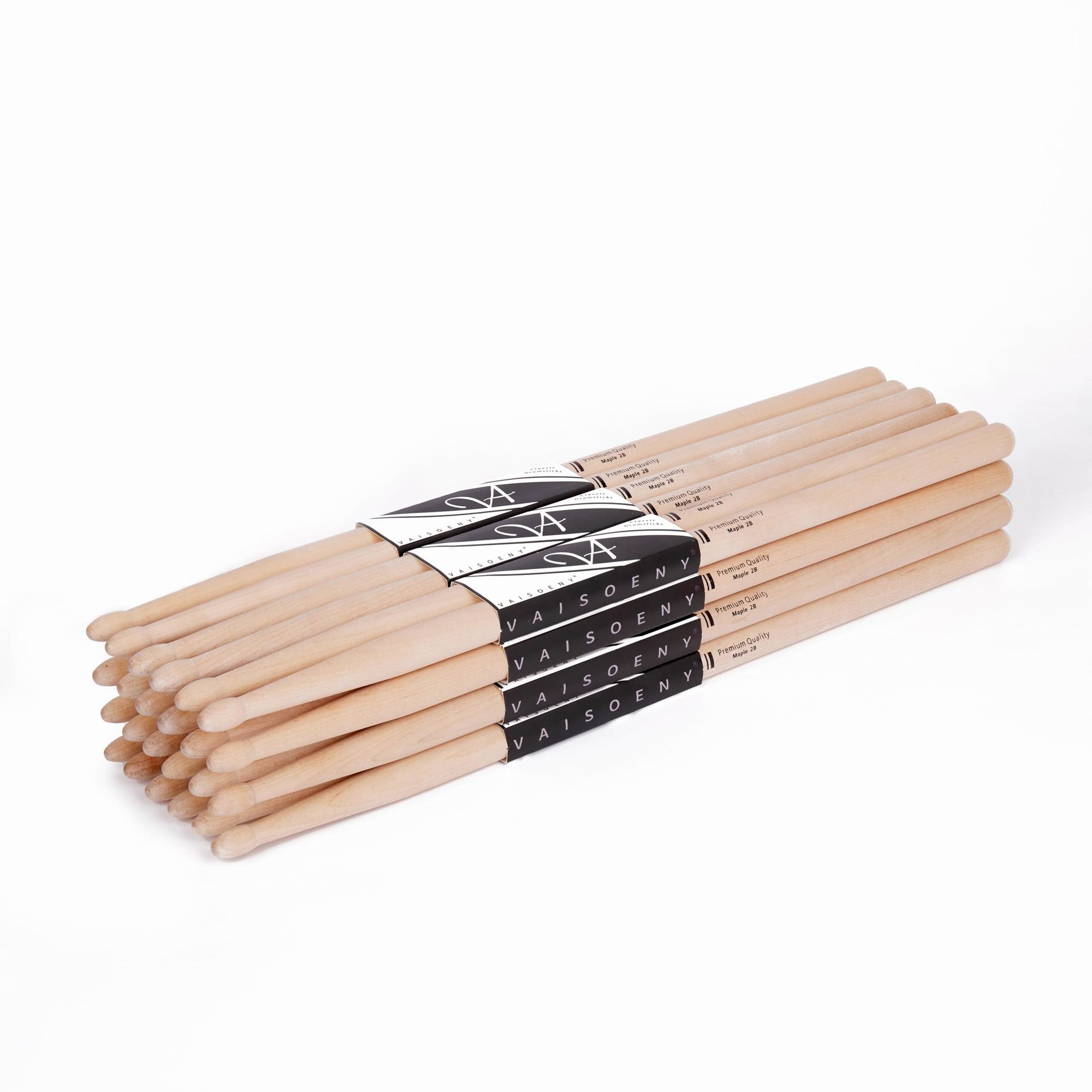 Drumsticks 12 Pairs Classic Maple Wood 2B for Adults & Kids Percussion - Maple Wood 2B