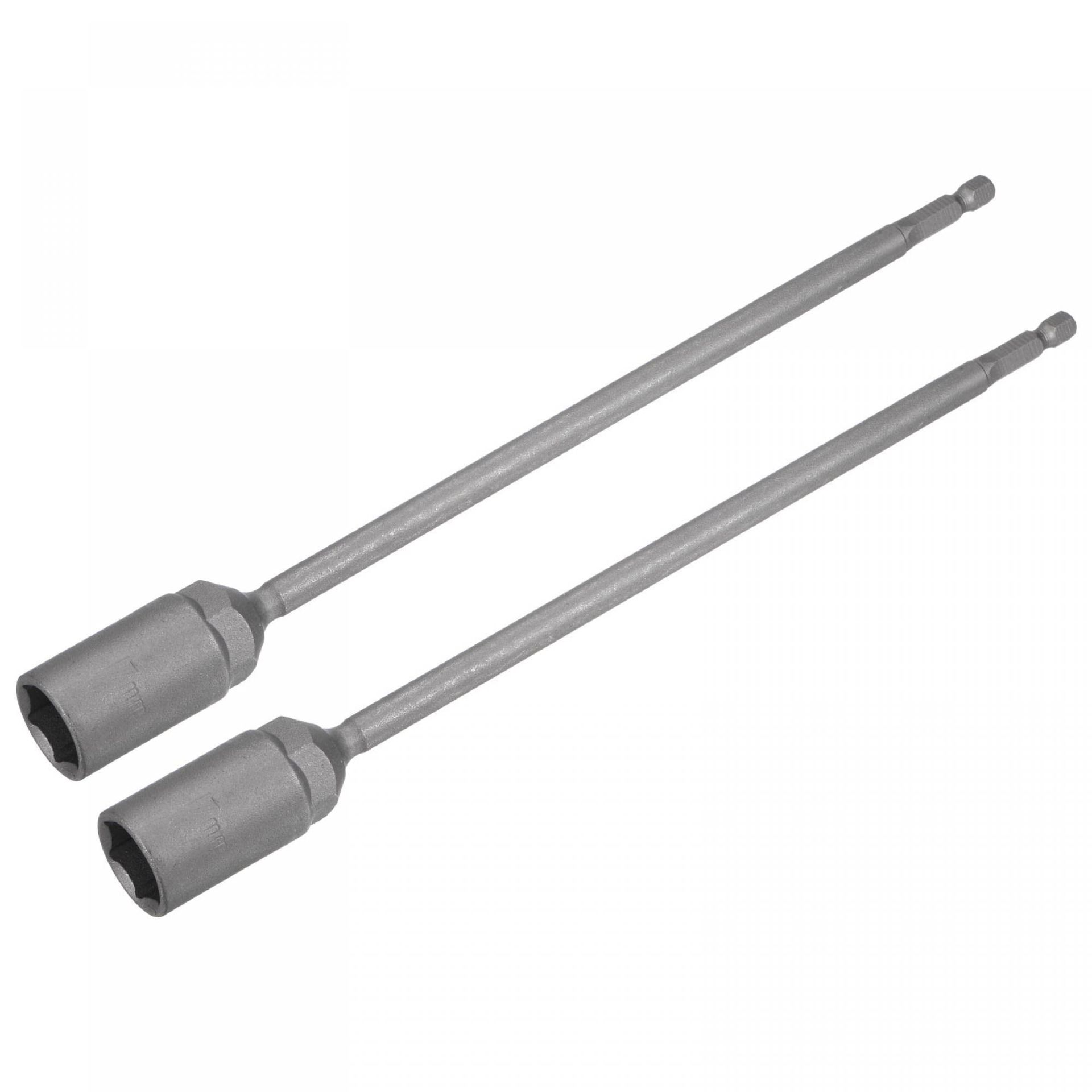 sourcing map 1/4" Quick-Change Hex Shank 17mm Nut Setter Driver Drill Bit, 9.84" Length, Metric No-Magnetic 2 Pcs