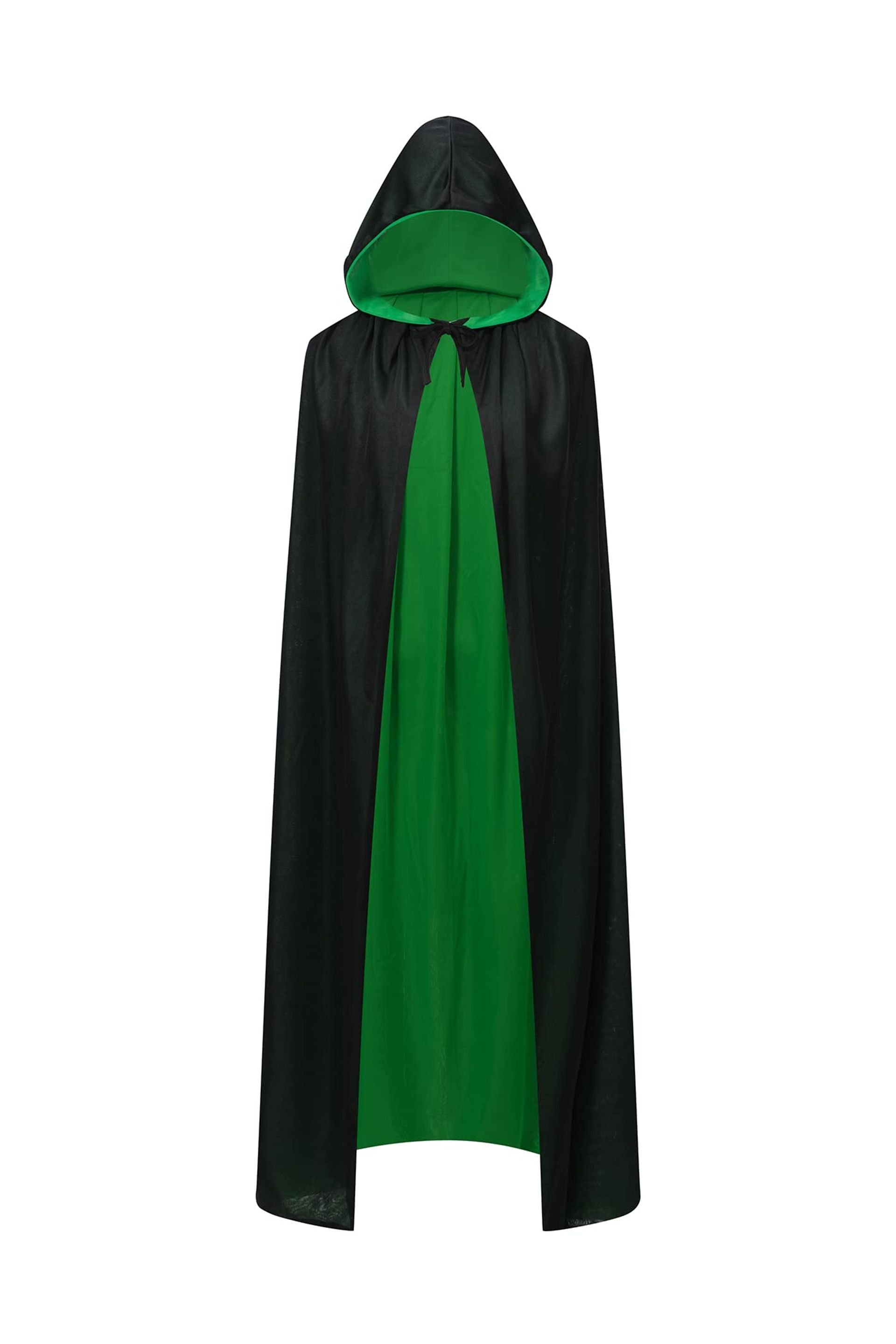 Regenboog 29.5inch(75cm) Kids Mardi Gras Cape,Black and Green Cloak,Reversible Cape with Hood Women,Halloween Christmas Costume,Masquerade,Wizard,Witch,Vampires
