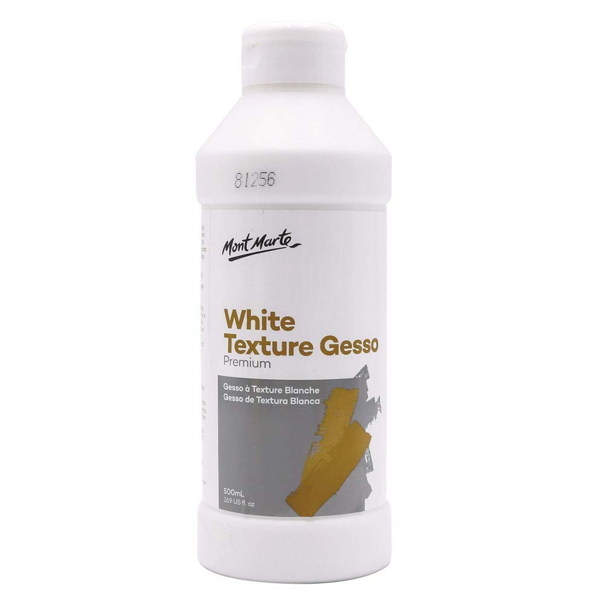 Premium White Texture Gesso Surface Primer for Acrylic, Oil & Mixed Media - Grey 500ml