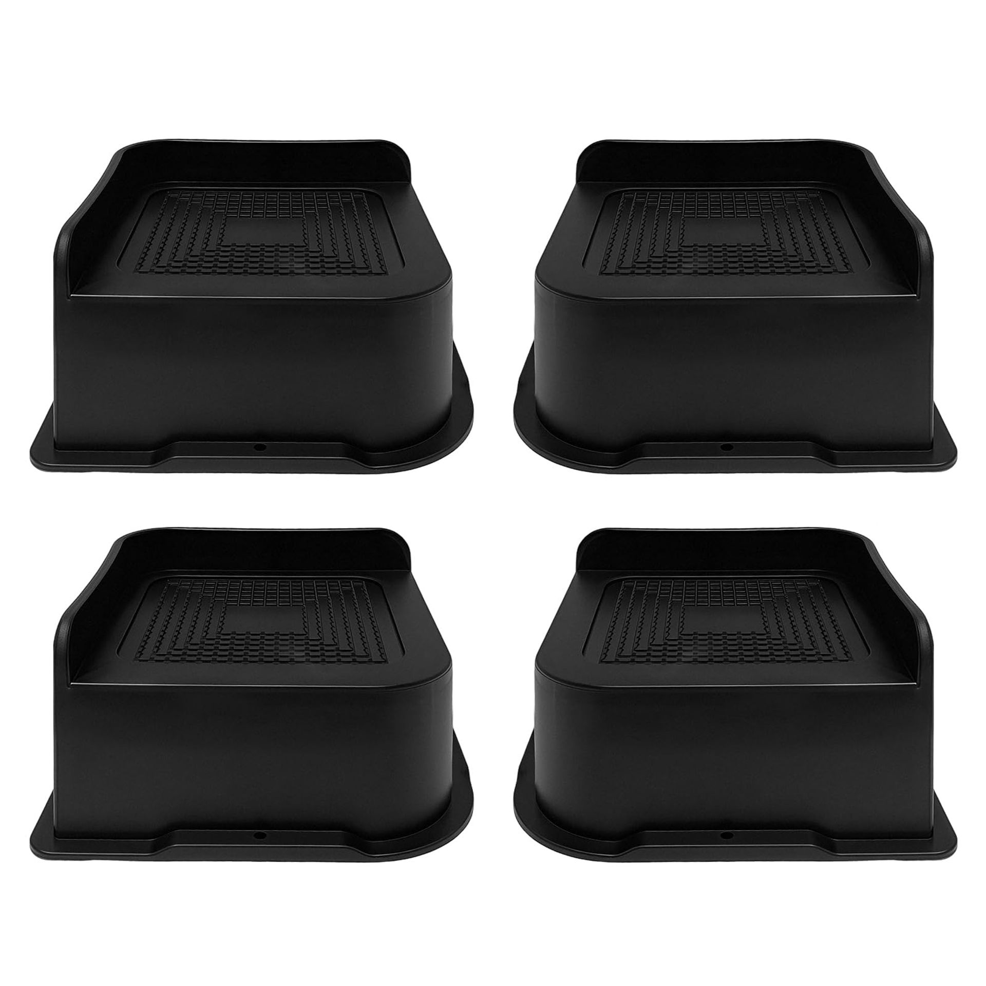 Heavy Duty Bed Risers 4-Pack (3 in) - L-Shape Furniture Extenders, 6000lbs Capacity, Non-Slip Design