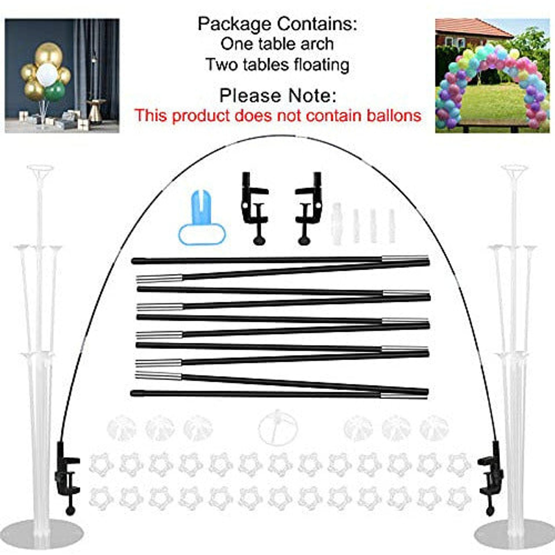 OBOVO Reusable Balloon Arch Kit, 10 Ft Adjustable Balloon Arch Stand Set