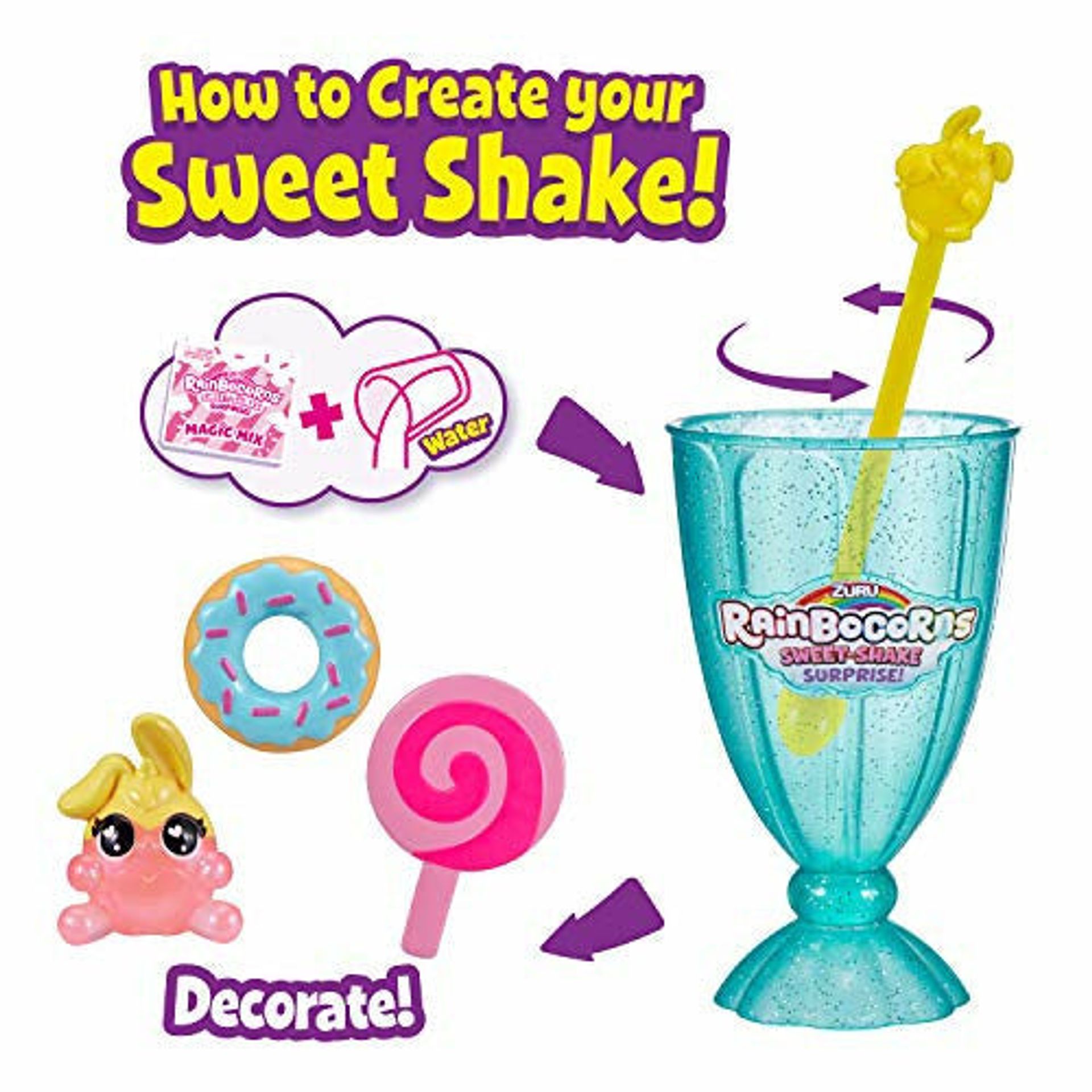 ZURU Rainbocorns 9212A Sweet Shake Surprise, Bunnycorn
