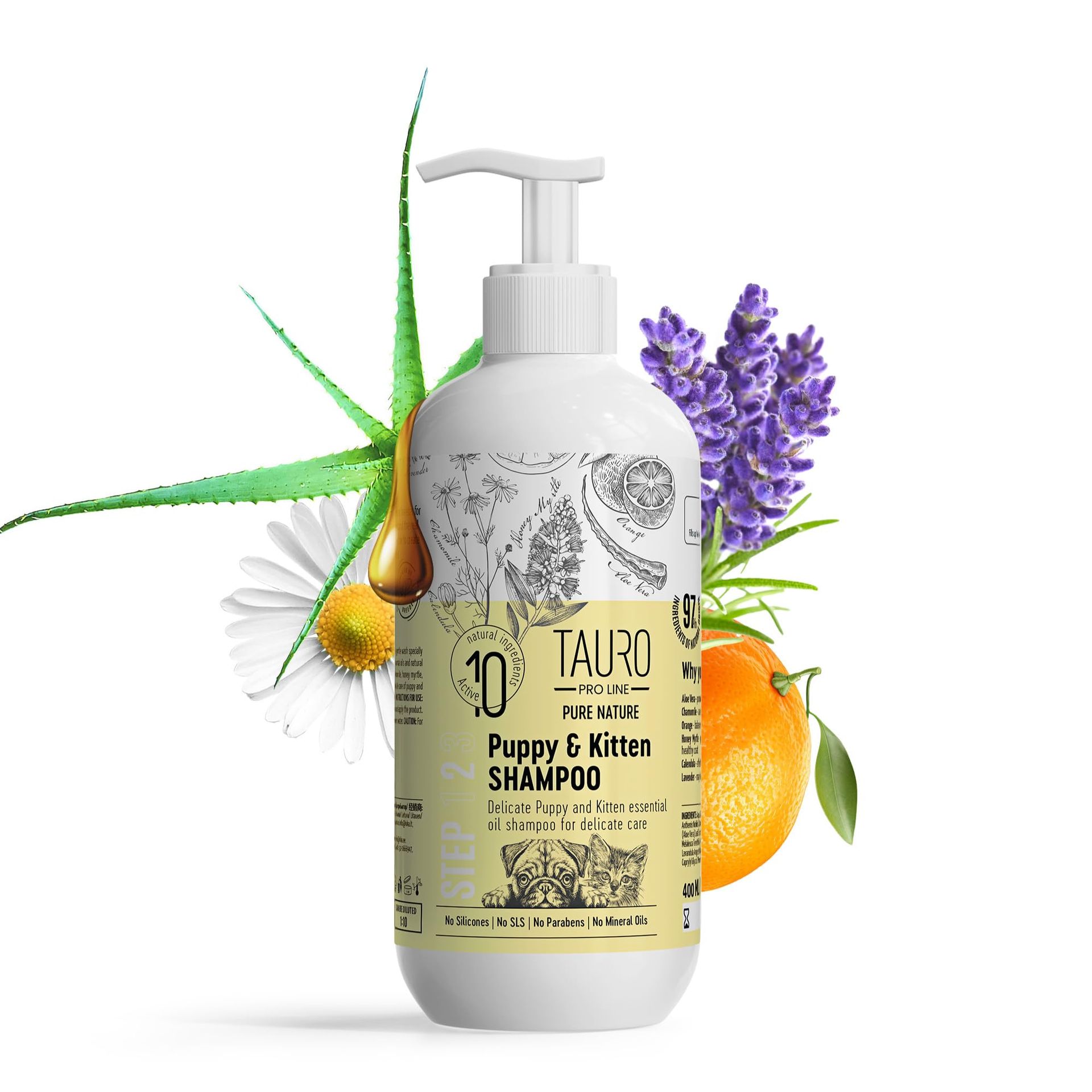 Pure Nature Puppy & Kitten Shampoo 400ml - Gentle Hydrating Care for Sensitive Skin & Soft Coat