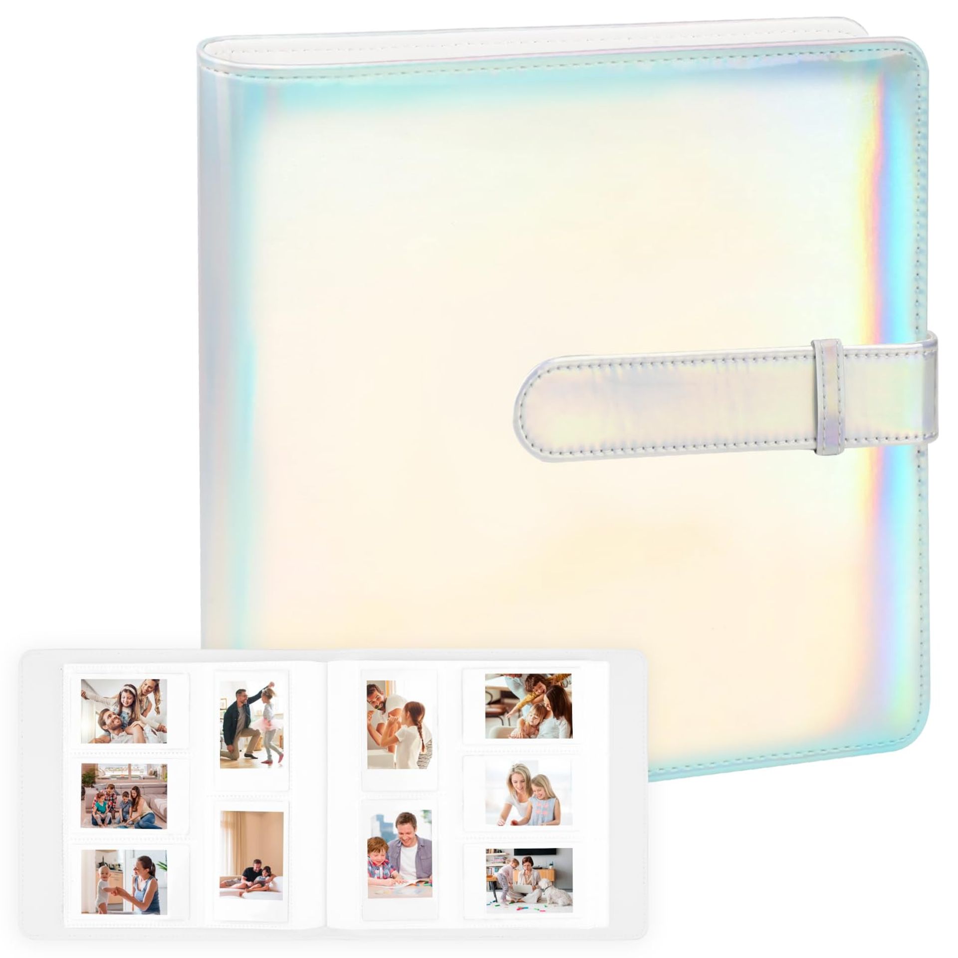 Magic Silver 360 Pocket Photo Album for Fujifilm Instax Mini & Polaroid Cameras