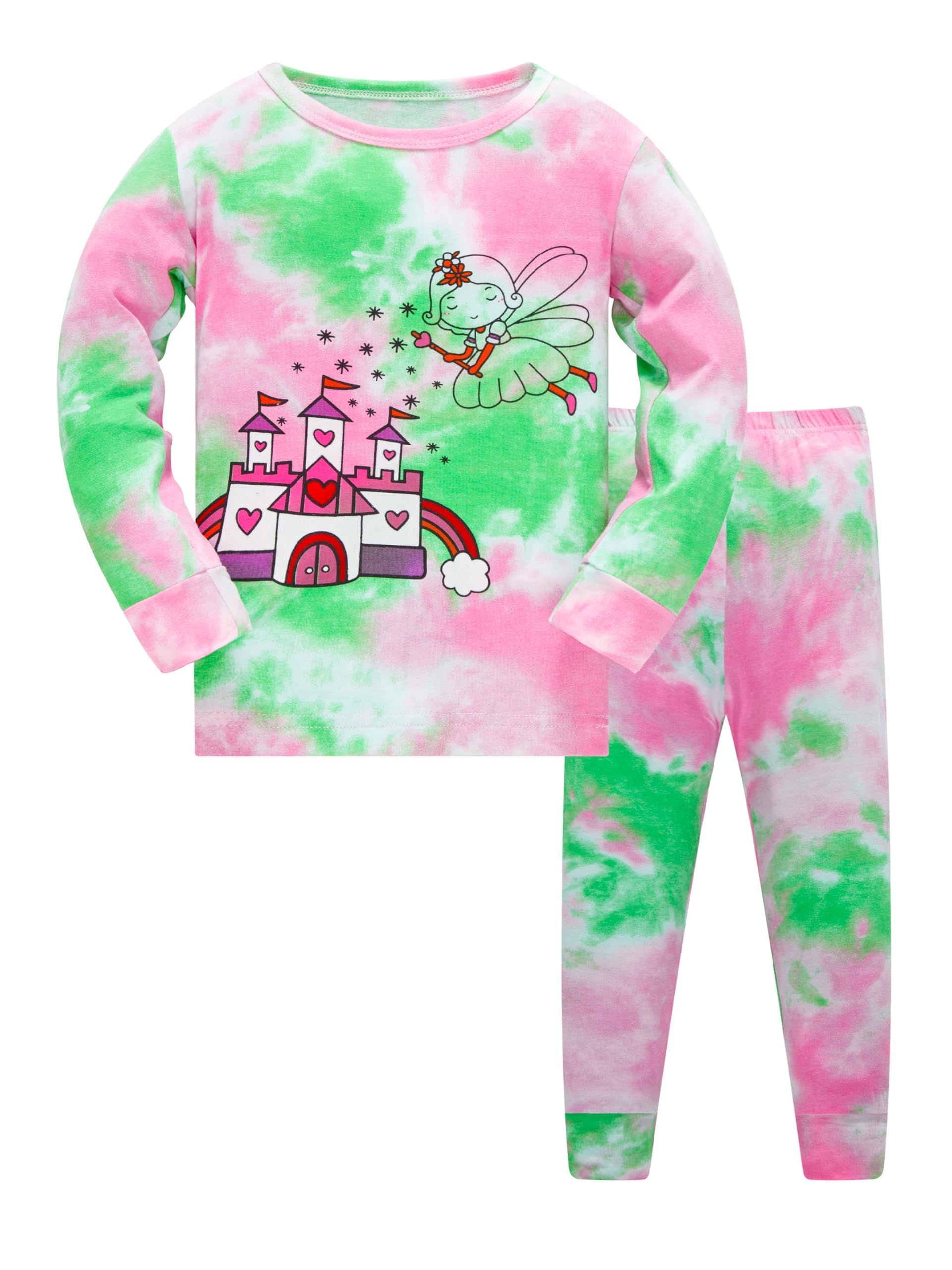 Soft Cotton Fairy Pyjamas Set for Girls - 100% Cotton Long Sleeve PJs for 7-Year-Olds