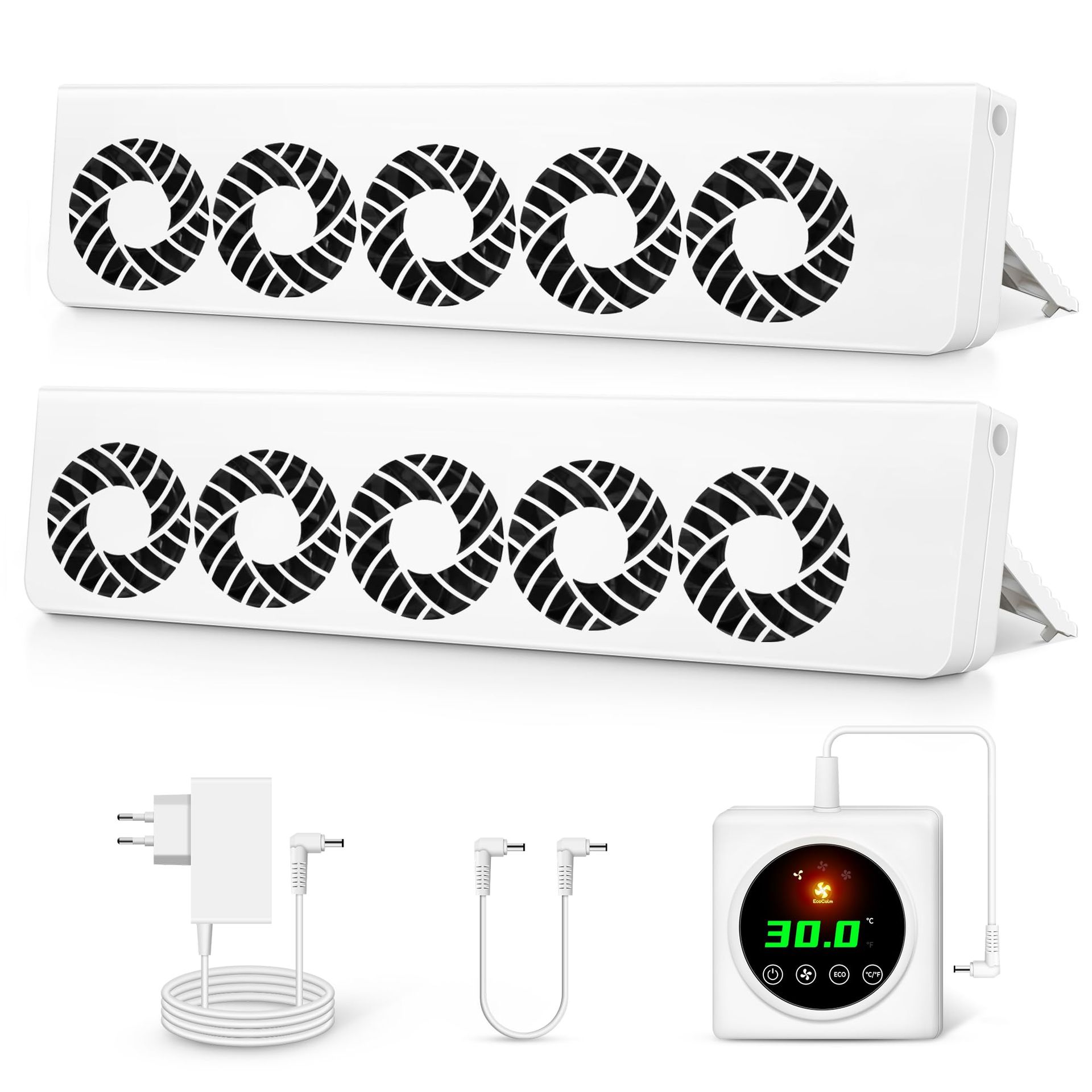 Radiator Fan Booster 2.0 Smart Thermostat Controller for Home Heating Efficiency Duo Set - White Duo Set