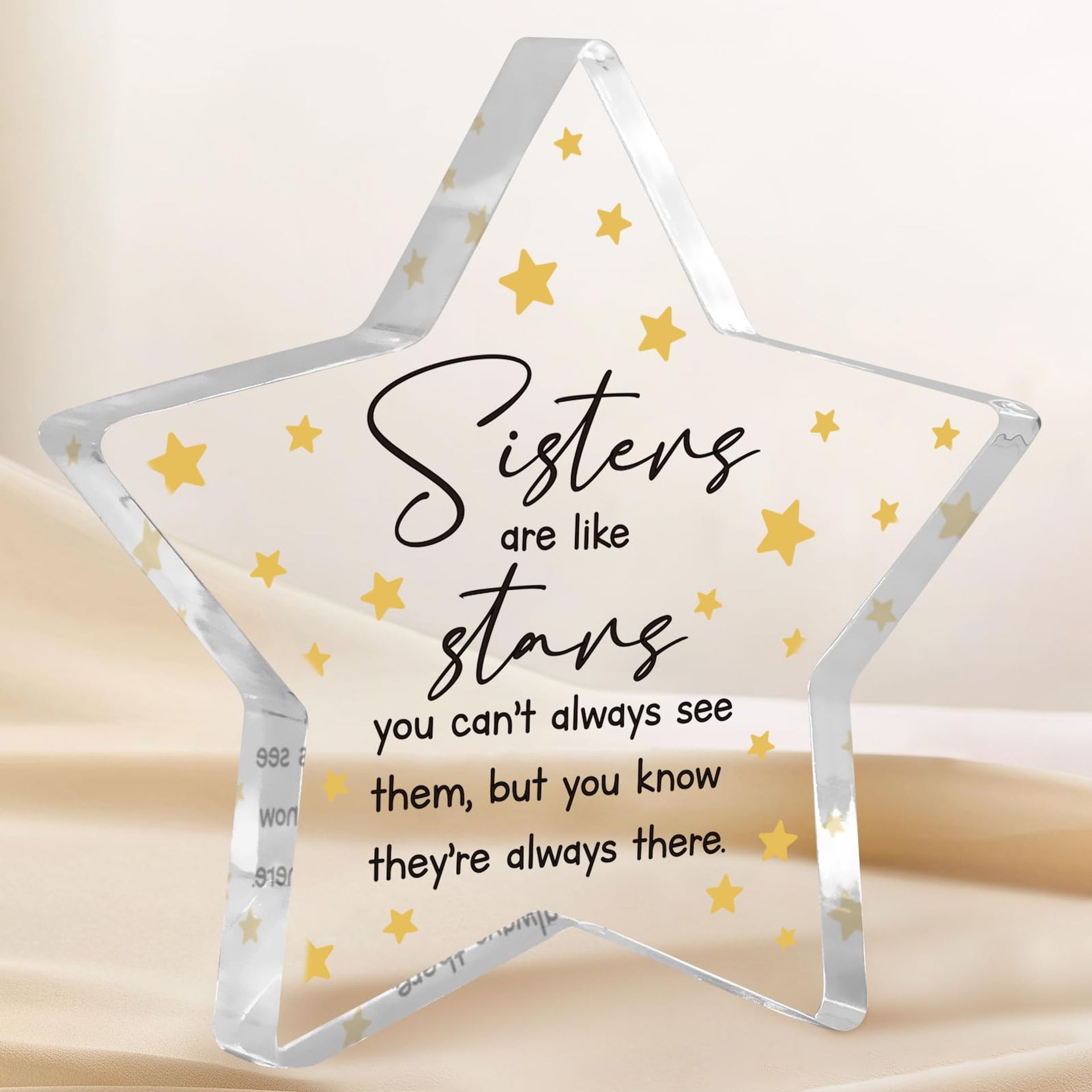 Heartfelt Acrylic Star Plaque - Perfect Sister Gifts, Birthday & Christmas Present for Sisters