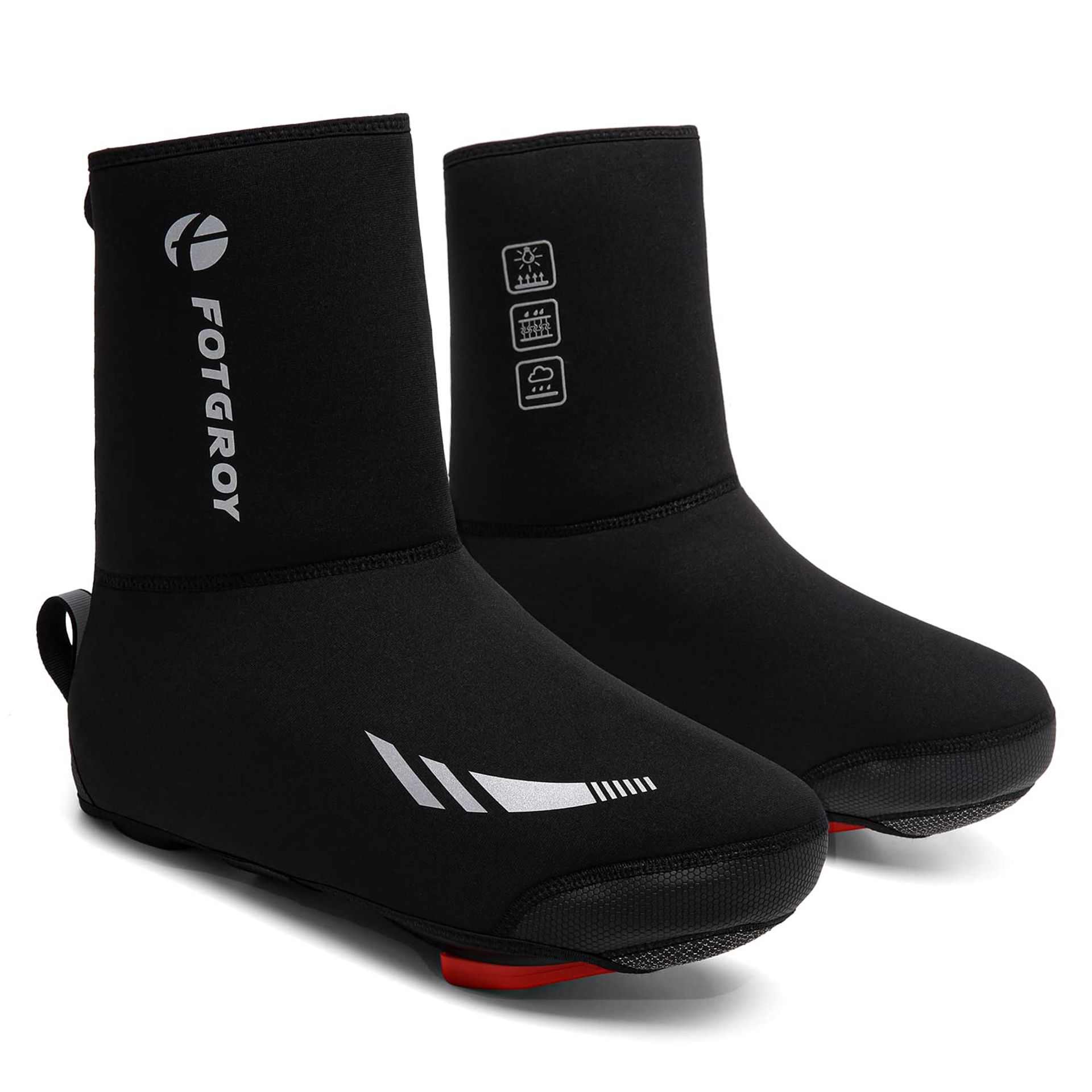 Winter Cycling Shoe Covers Thermal Waterproof Overshoes for Road & MTB - Black XXL