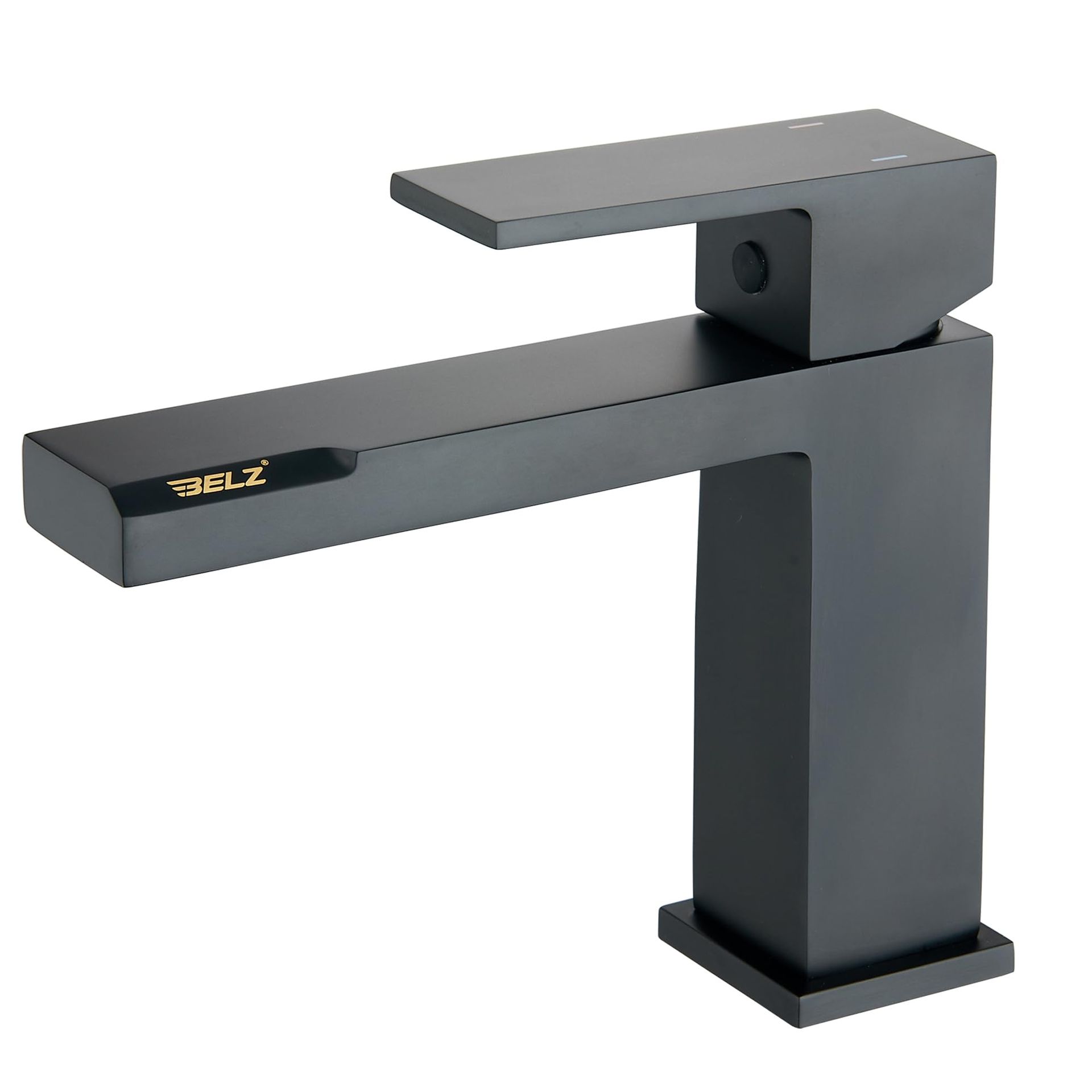 Bathroom Basin Mixer Tap Single Handle Water-Saving Design 103mm Spout - Matte Black ML001