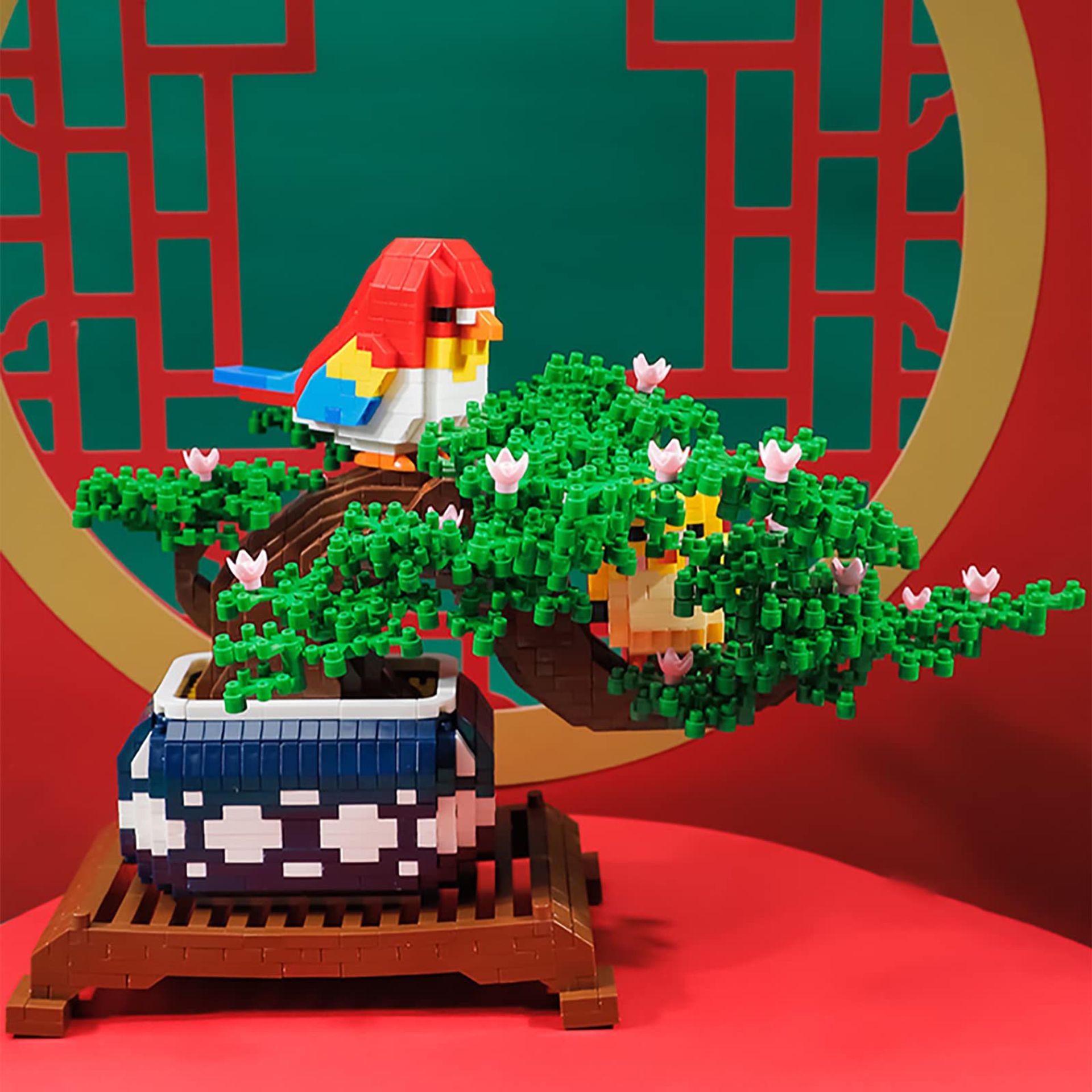 Larcele 1682 Pièces Micro Blocs de Construction Kit, Bricolage Mini Blocs de Briques Jouet Set KLJM-07 (Chat Renard