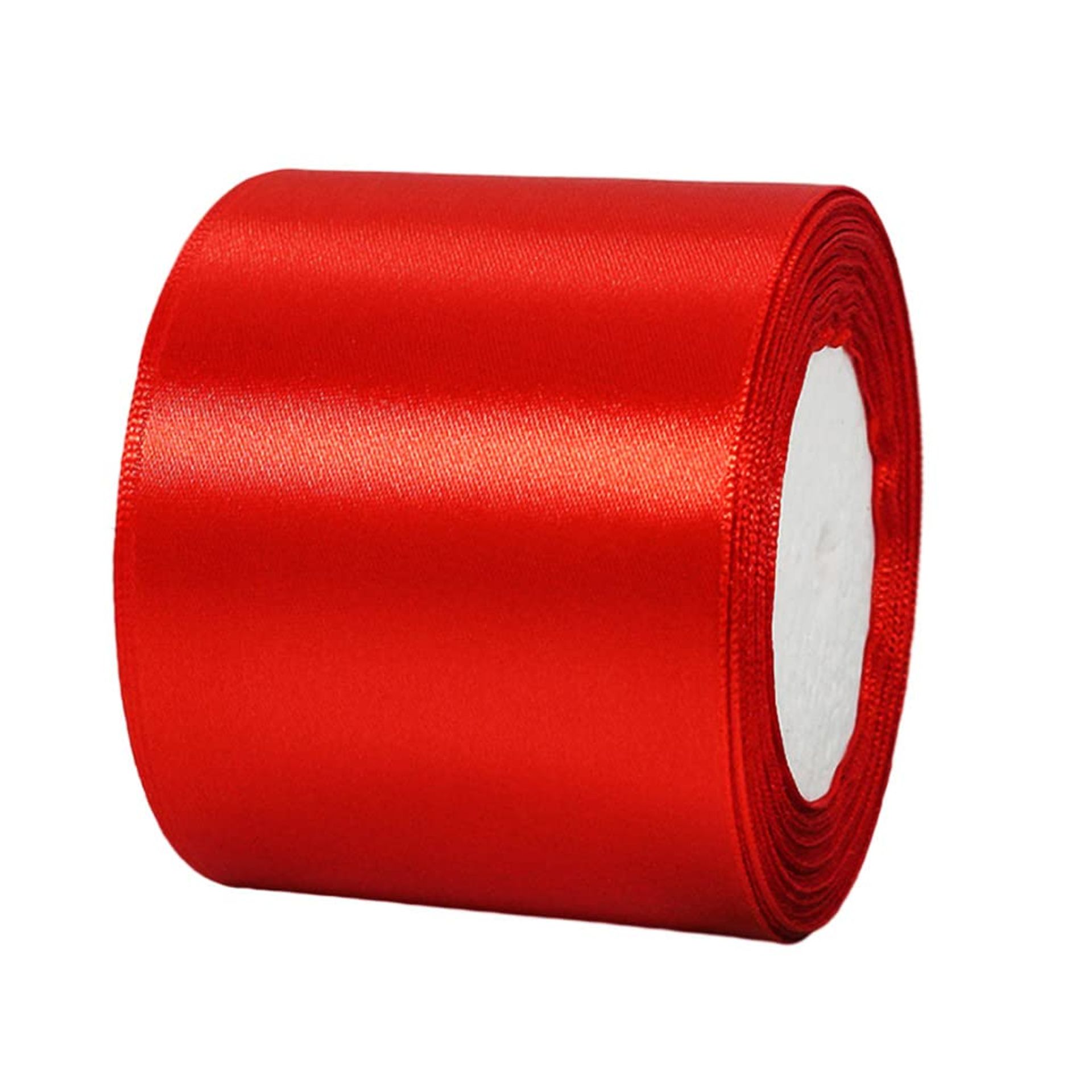 75mm Wide Thick Red Satin Ribbon, 22m Long for Gift Wrapping, Crafts, Weddings, Bouquets, and Christmas Decor