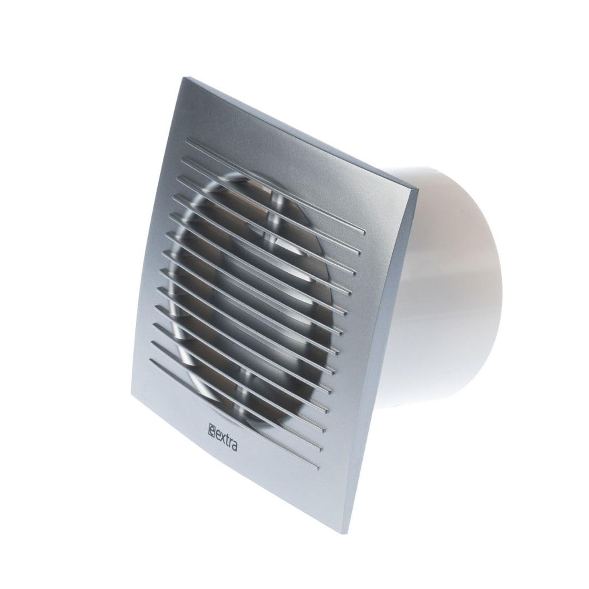 Bathroom Extractor Fan High Performance Quiet Operation Wall or Ceiling Mount - Silver Ø100mm