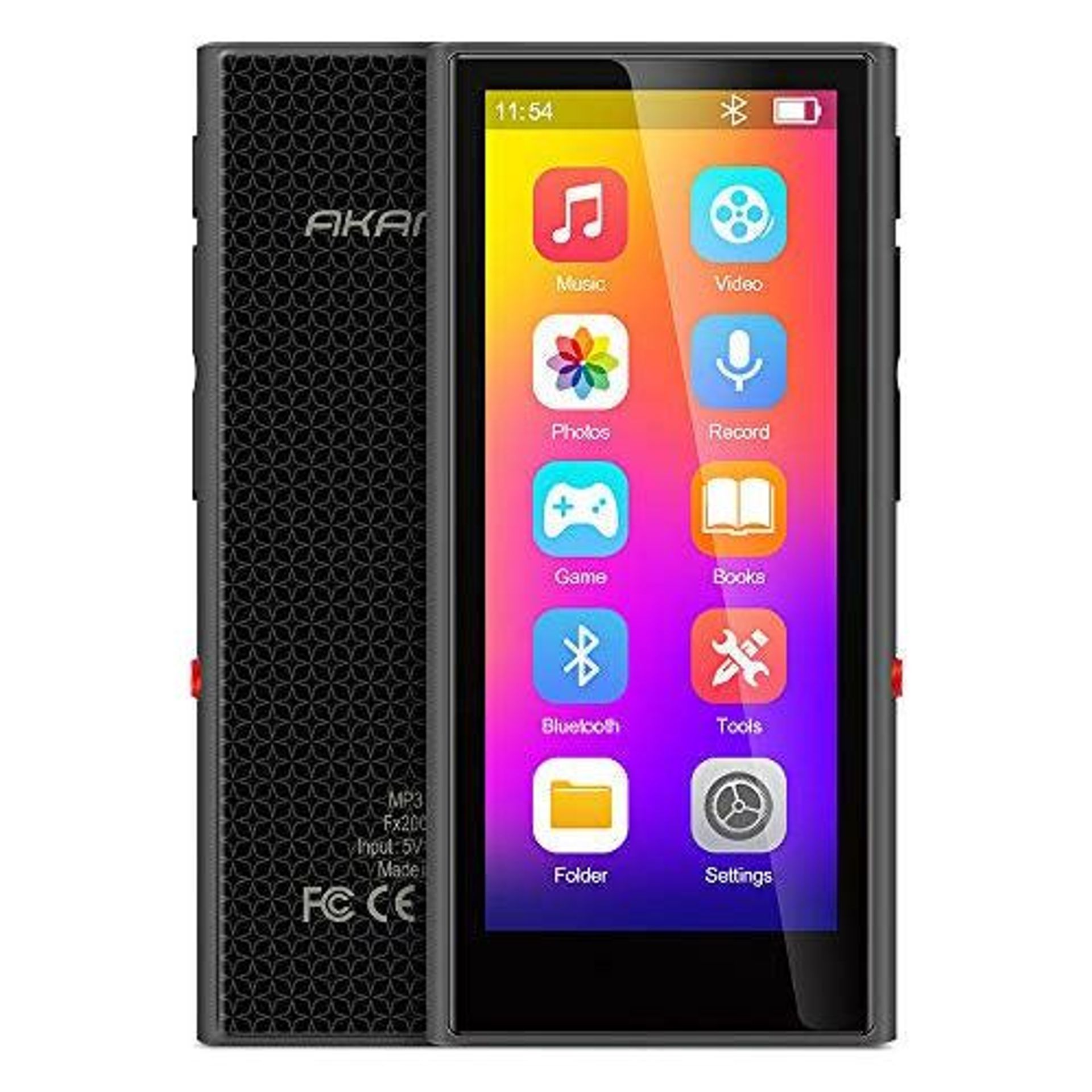 Bluetooth MP3 Player, AKAMATE 3.5'' Touchscreen MP3 Music Players 8GB, 1080P HD Video, One Click Recording, Built-in Speaker, HiFi Lossless Sound, E-Book, Support up to 128GB 0