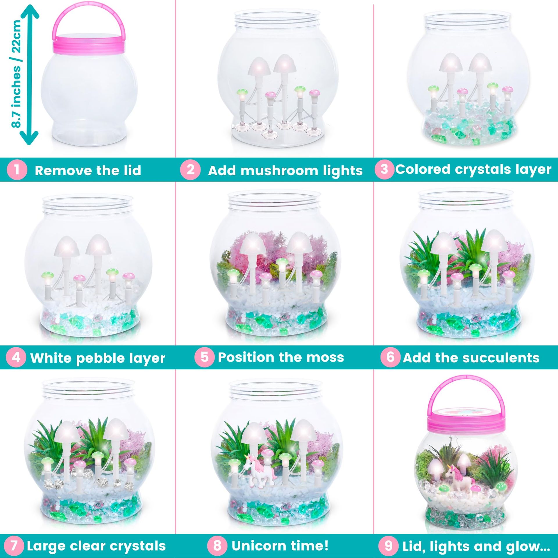 Sable Magique Licorne Kit - 3 Couleurs Avec 13 Moules Sable Magique Enfant