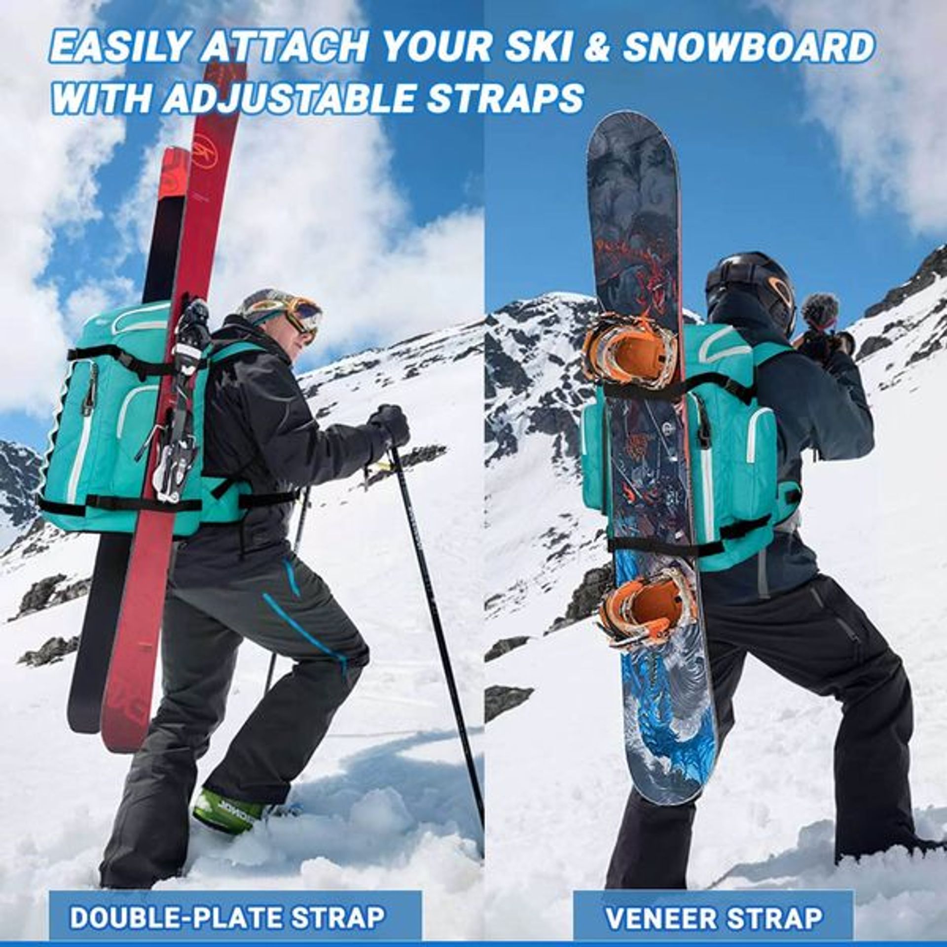 Onozio Ski Boot Bag, 60L Waterproof Fully Padded Skiing Boot