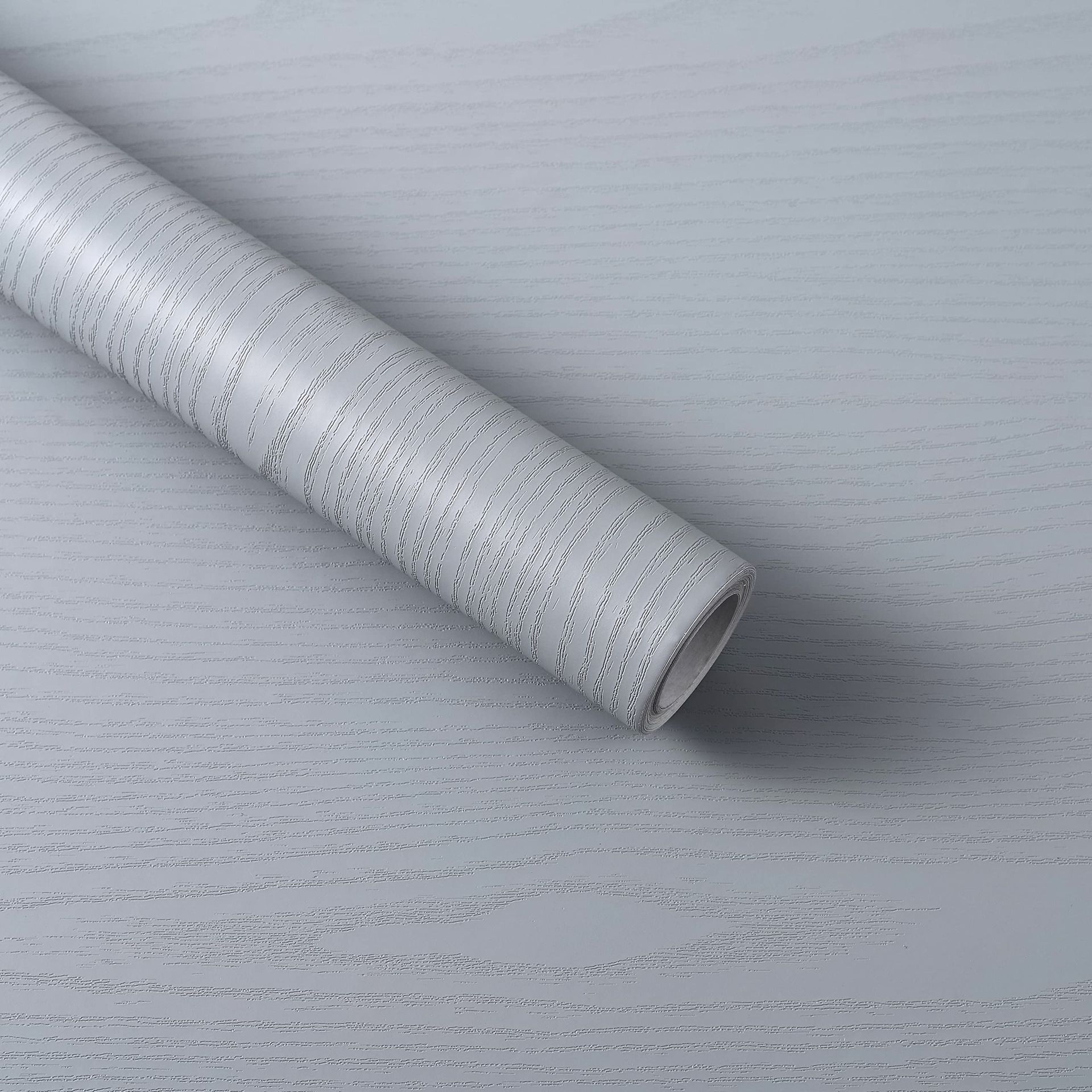 Light Grey Wood Effect Vinyl Wrap - 60cm x 600cm Self Adhesive Wallpaper for Furniture & Countertops