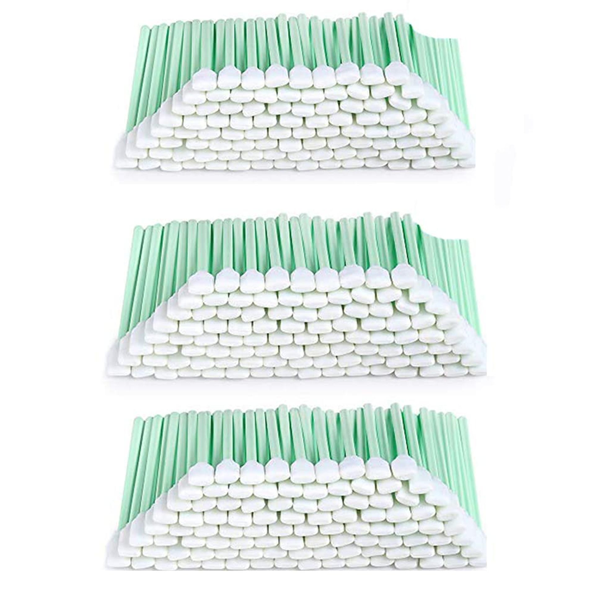 Cleaning Sponge Sticks Long Sterile Applicators for Printer Heads, Cameras & Optical Equipment - Green 300 Pcs