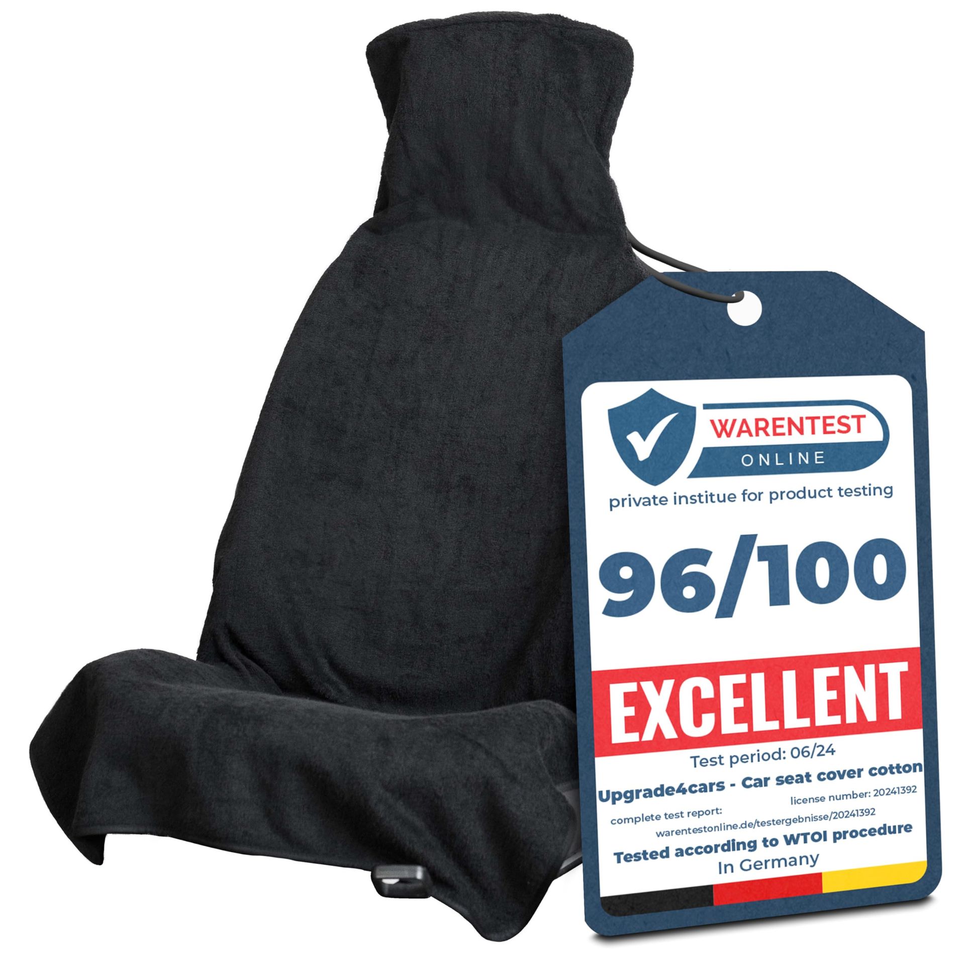 Universal Terry Cloth Car Seat Cover Anti-Sweat Towel Protector for Summer & Sport - Black 1 Seat Cover