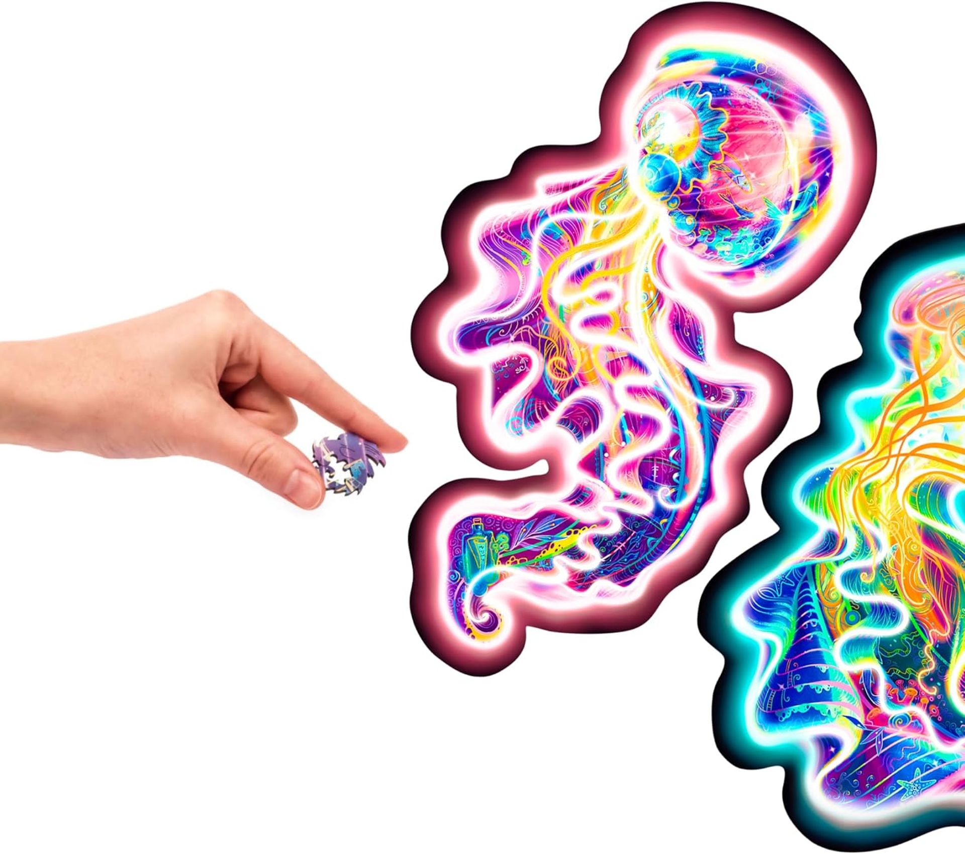 Wooden Jigsaw Puzzle Unique Animal Shapes 227 Pieces Family Game Gift - Jellyfish Medium