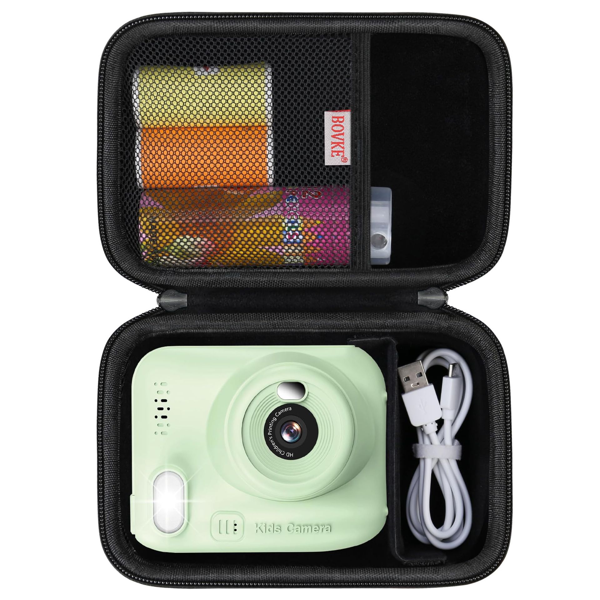 Kids Instant Print Camera Carrying Case Compatible with OPERHOO/YORKOO/AORILE Models, Shockproof Travel Holder - Black V83M1-03