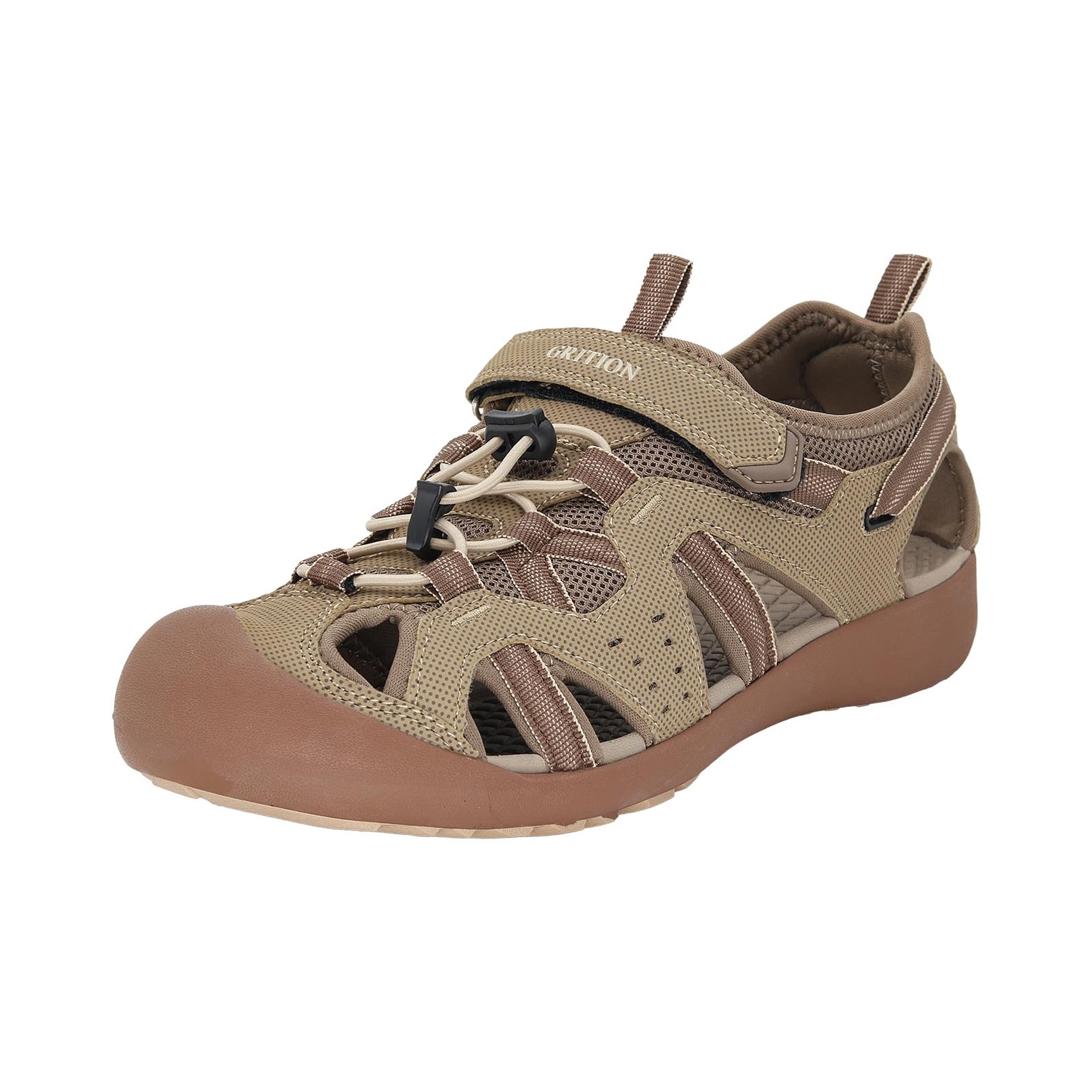 Men's Hiking Sandals Closed Toe Waterproof Trekking Walking Shoes Outdoor Comfort - Beige UK 9.5