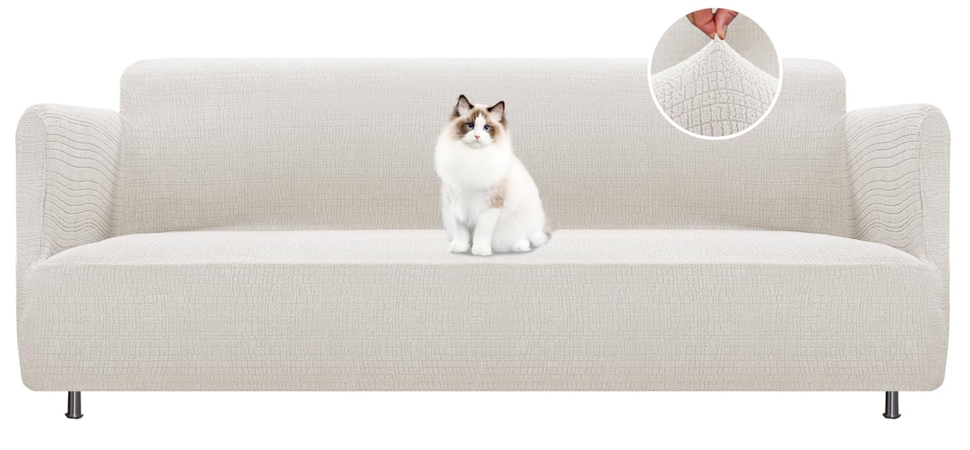 High Stretch Sofa Cover Replacement for Söderhamn 4 Seater Non Slip Washable Furniture Protector - Pale Oak 4 Seater