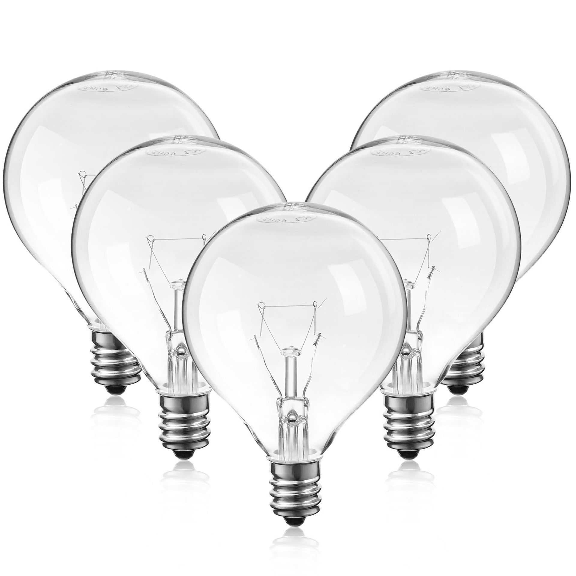 Uonlytech 5 Pack Wax Warmer Bulbs Replacement 230V 25W Incandescent Bulbs Bulb, G50 E12 Light Bulbs for Full Size Warmers Wax Diffuser Lava Lamp